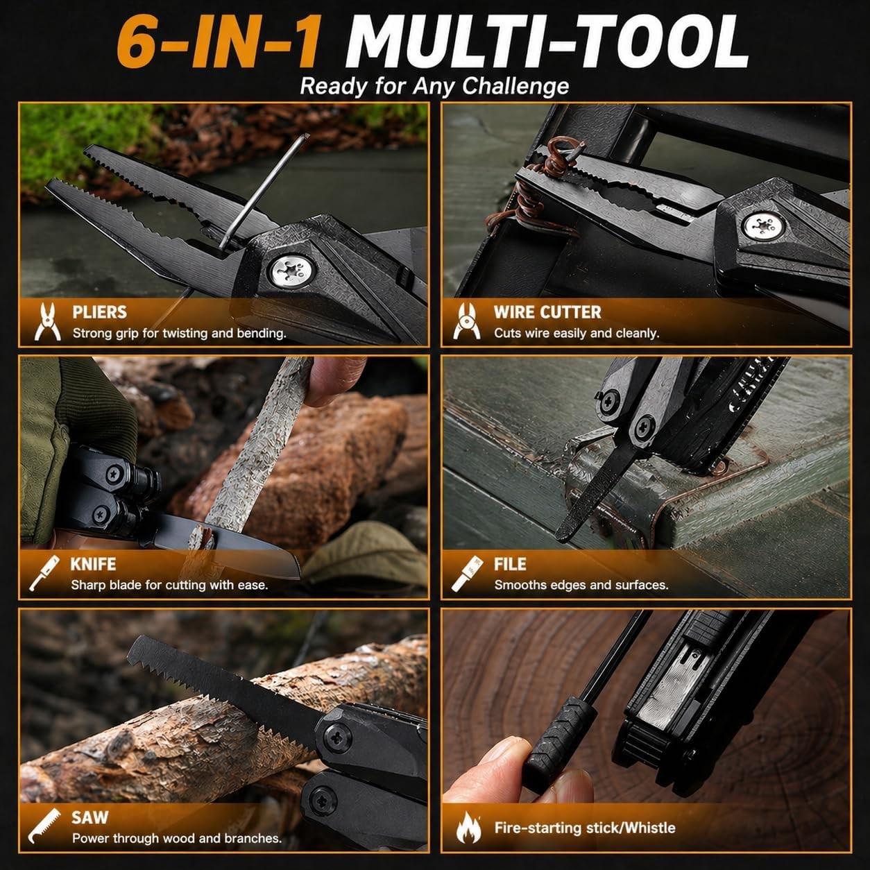 18-in-1 Multitool Hatchet Camping Axe W/ Hammer & Knife W/ Protective Sheath