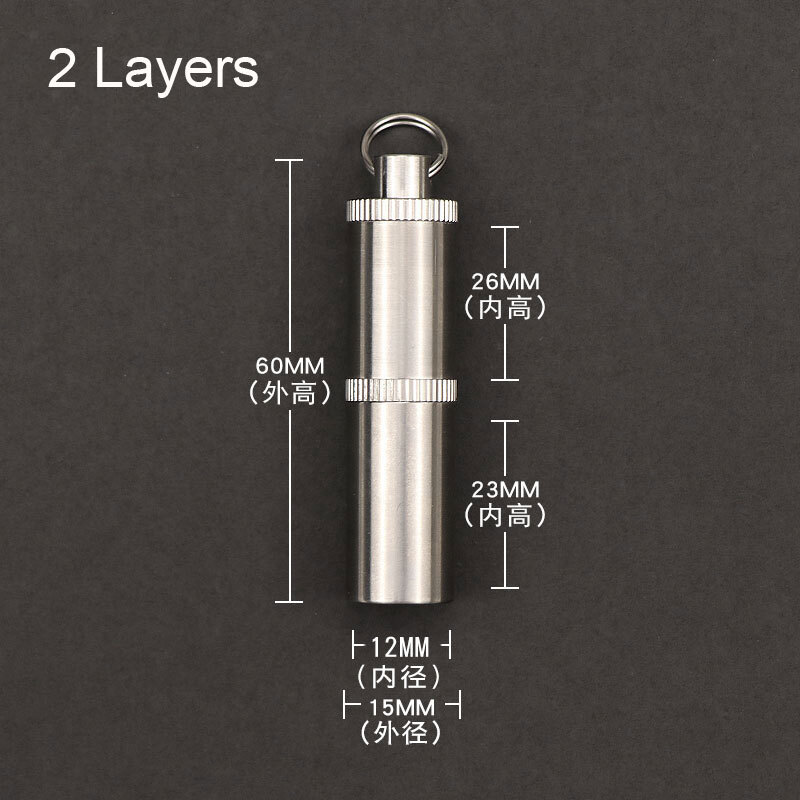Titanium Alloy Moisture Proof Seal Storage Box Keychain Portable Container EDC