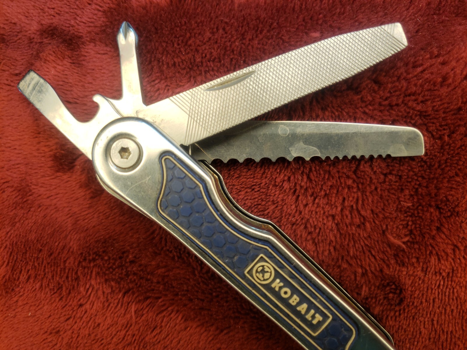 Lot of 2 Kobalt Blue Mini Multi Tool Knife