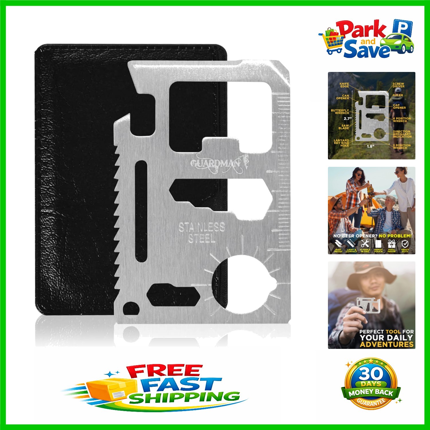 Versatile Tactical Multitool – 11-in-1 Survival Credit Card for Adventurers