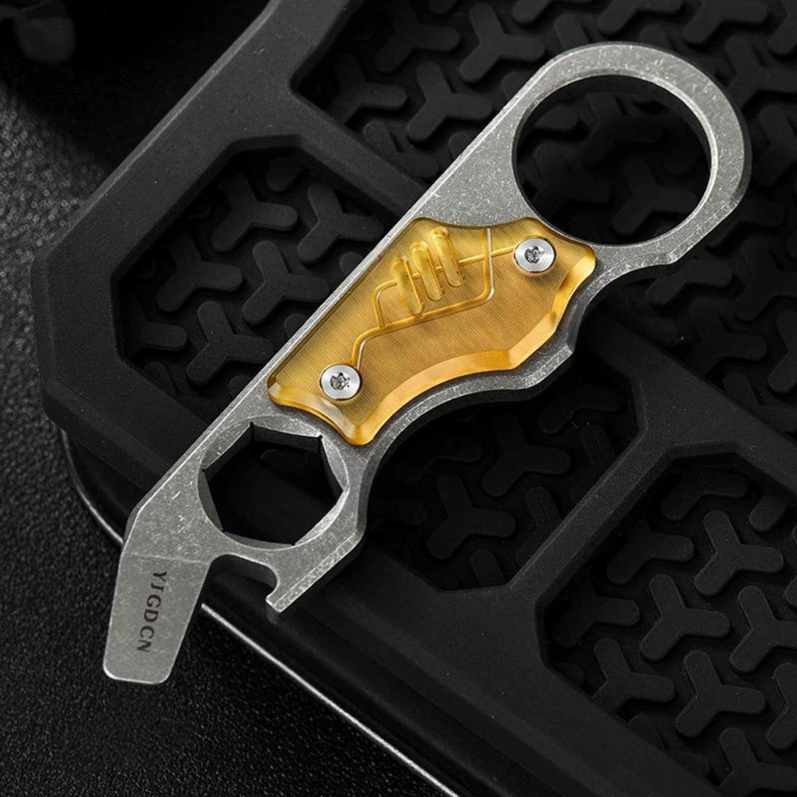 Titanium Alloy EDC Pry Bar Multi Tool Bottle Opener Wrench Outdoor Camping Tool