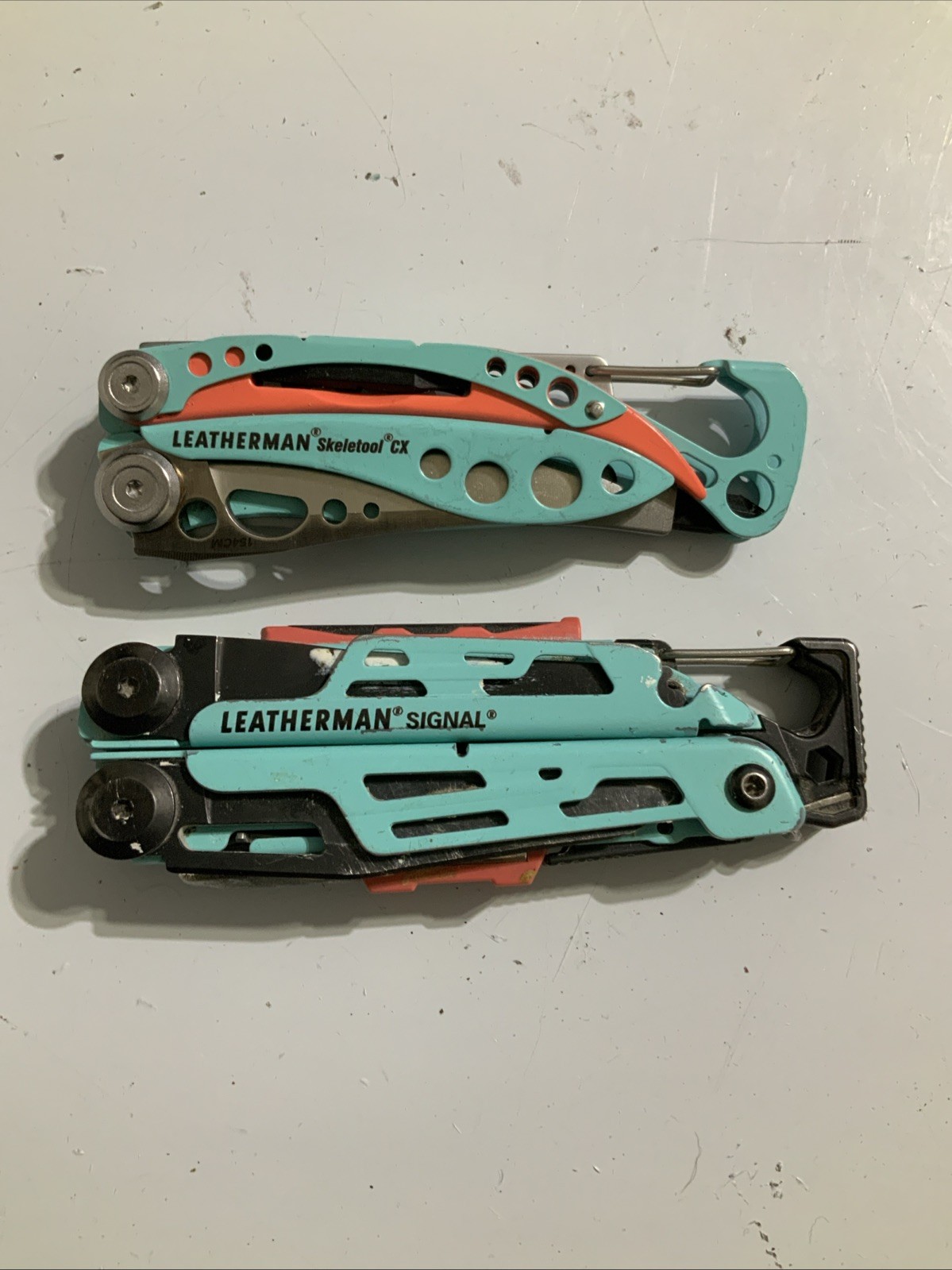 LEATHERMAN Signal & Skeletool CX Multi-Tool! AQUA! USED