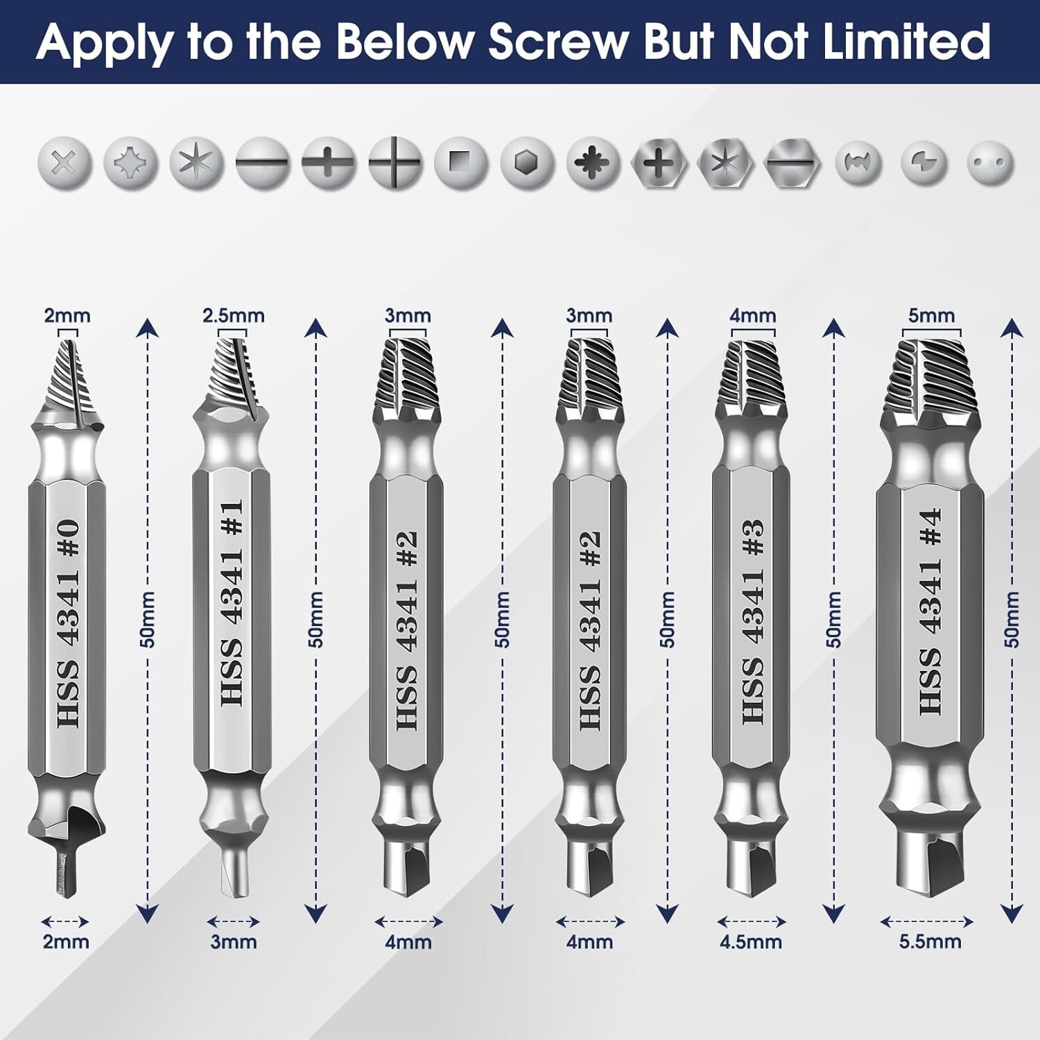 Gifts for Men, 6Pcs Titanium Damaged Screw Extractor Set – Remover for Stripped