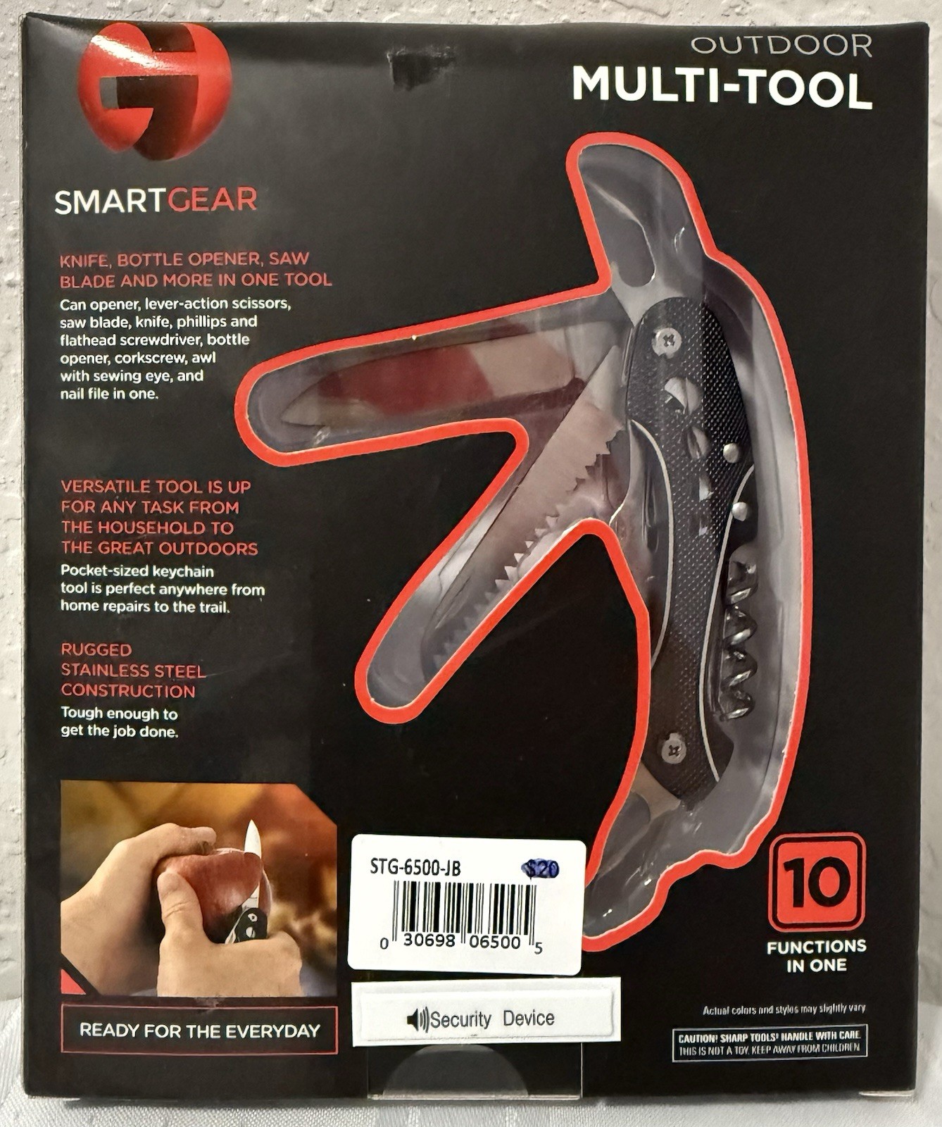 SmartGear Multi-Tool 10 Function Outdoor Pocket Tool Black (New in Box)