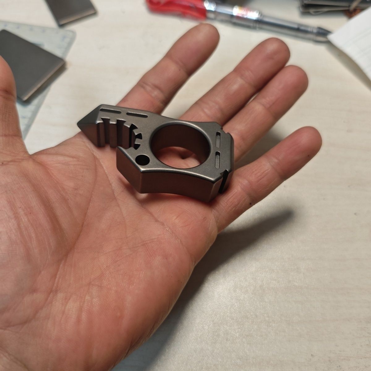 TC4 Titanium Alloy EDC Shark Pendant Multi Function Tool CNC Crafted – Customize