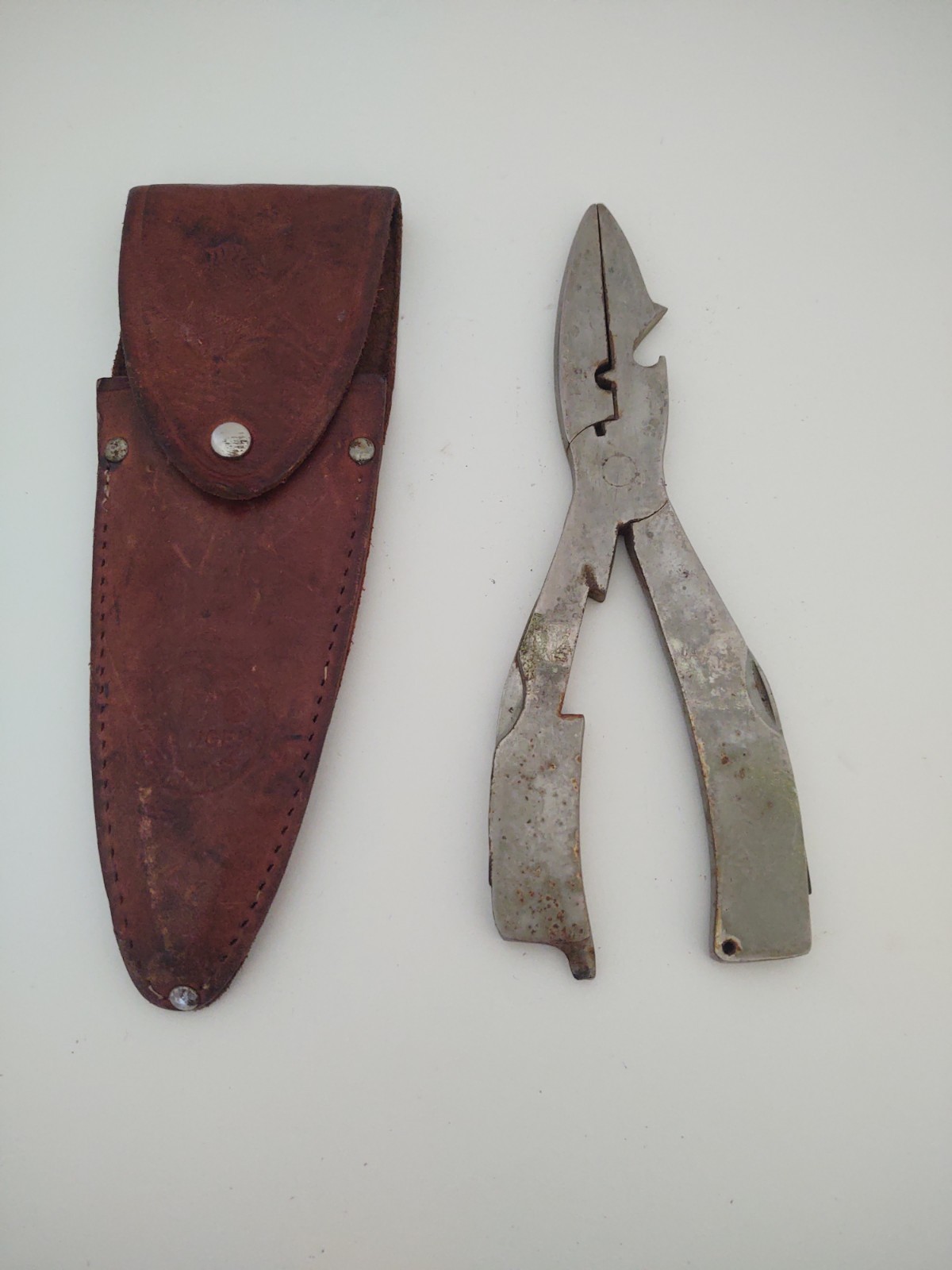 Vintage ABC Solingen Germany Stainless Steel Fishing Tool W/ Original Sheath