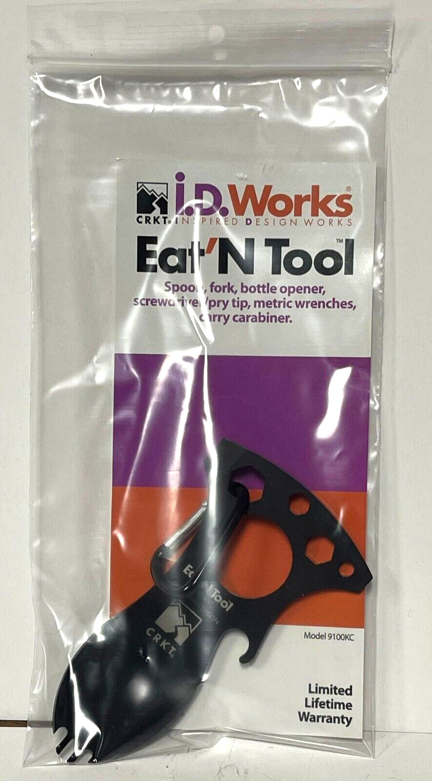 I.D. WORKS CRKT Eat’ N Tool Spork Multitool Blk 9100KC STAINLESS STEEL SURVIVAL