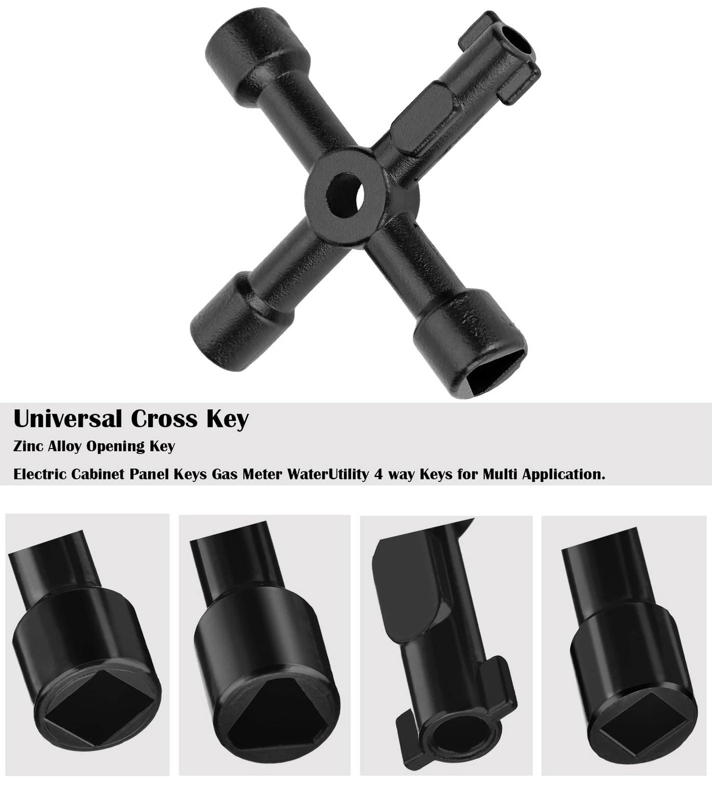 2 PCS 4 Way Cross Key, Zinc Alloy Multifunction Radiator Key Opening Cross Ke…