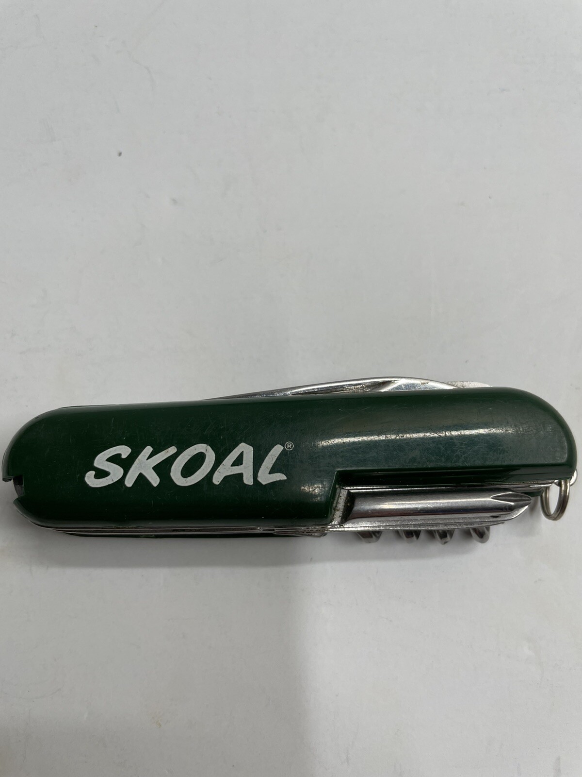 Vintage Skoal Advertising Pocket Knife Multi-Tool Green Swiss Army Style Tobacco