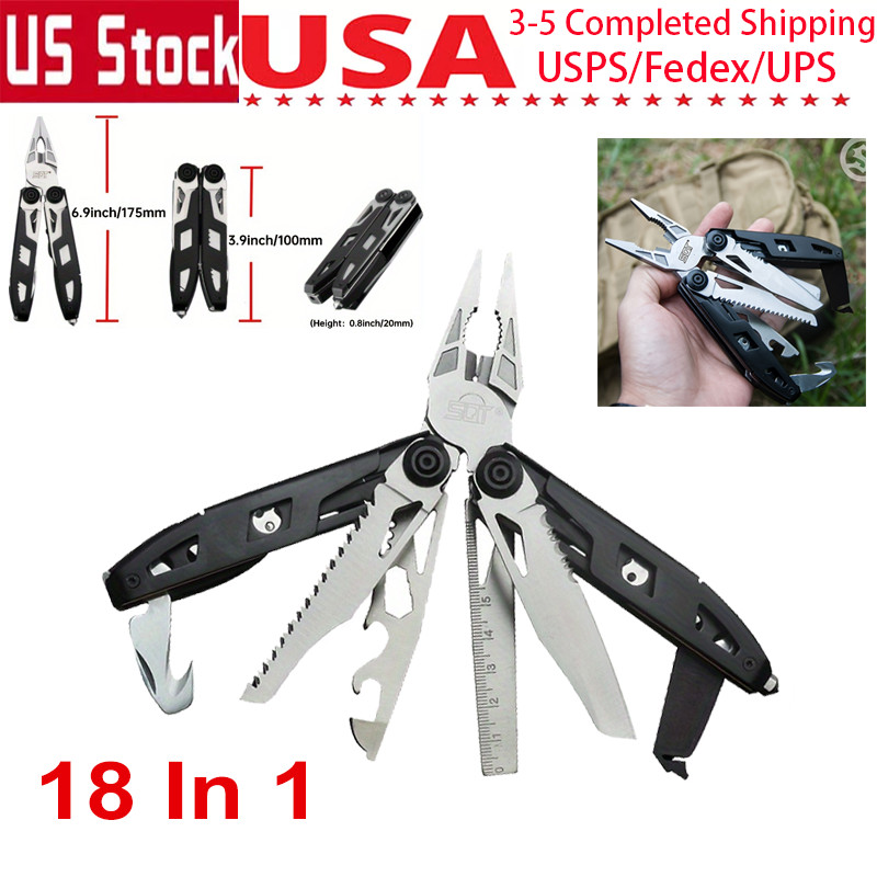 18 in 1 Folding Multitool Pliers Stainless Steel Pocket Knife Multi Tool Outdoor