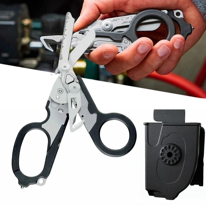 Tactical Folding Scissors – Survival Multi-Tool First Aid Camping EMT Gear