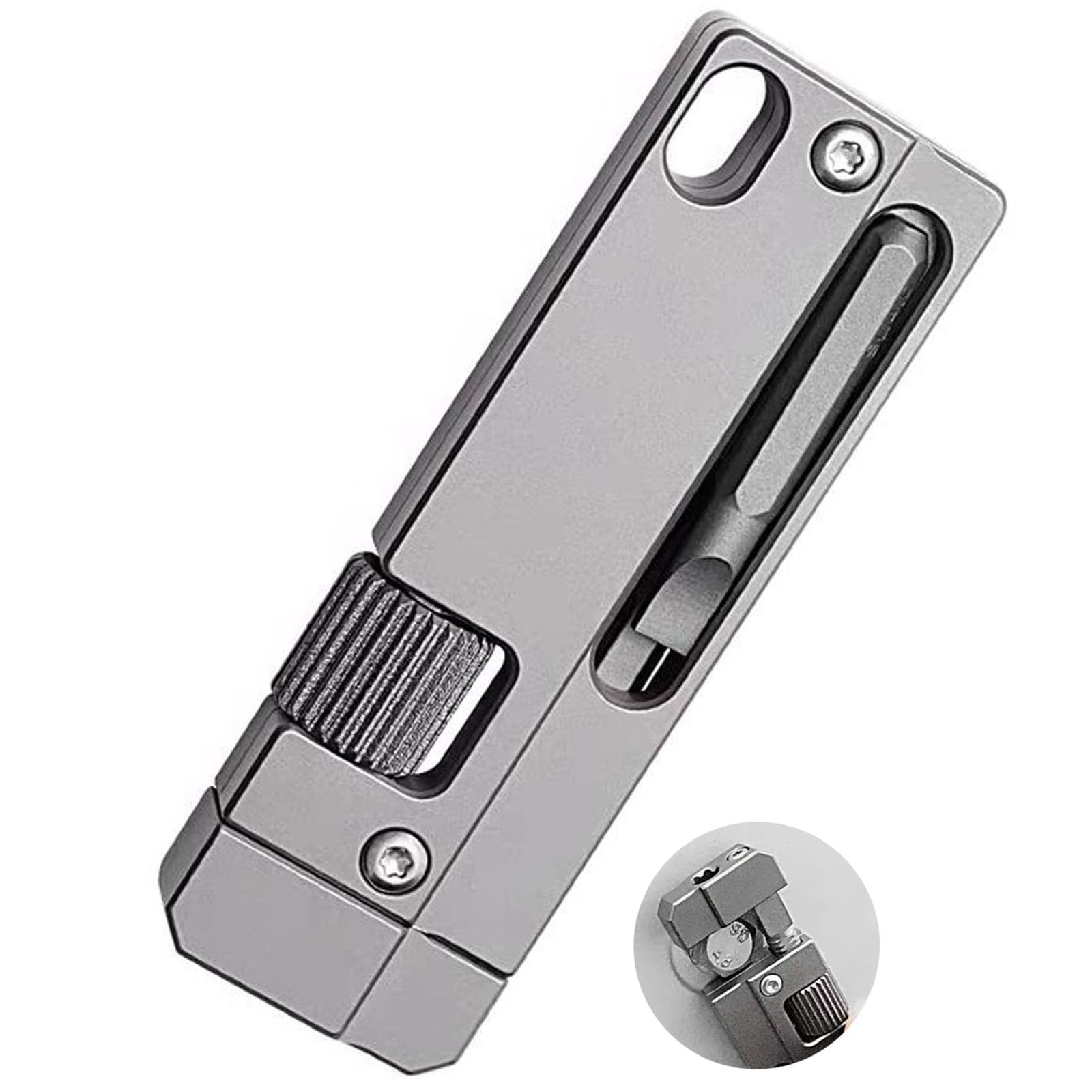 Titanium Keychain Wrench – Mini EDC Adjustable Spanner with Screwdriver, Pock…