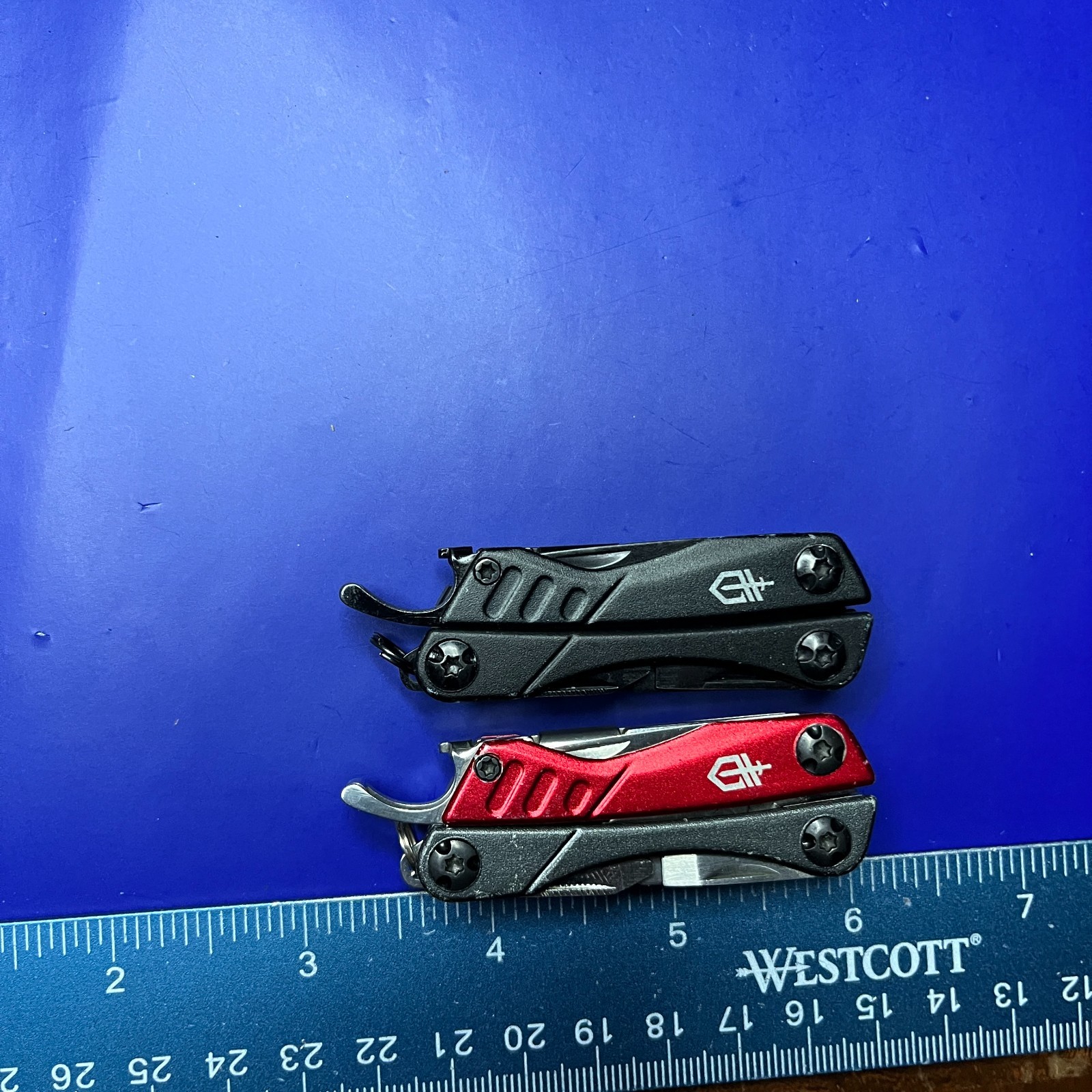 Lot of 2 Gerber Dime Multi-Tools Small Keychain Pliers Knife File Scissors