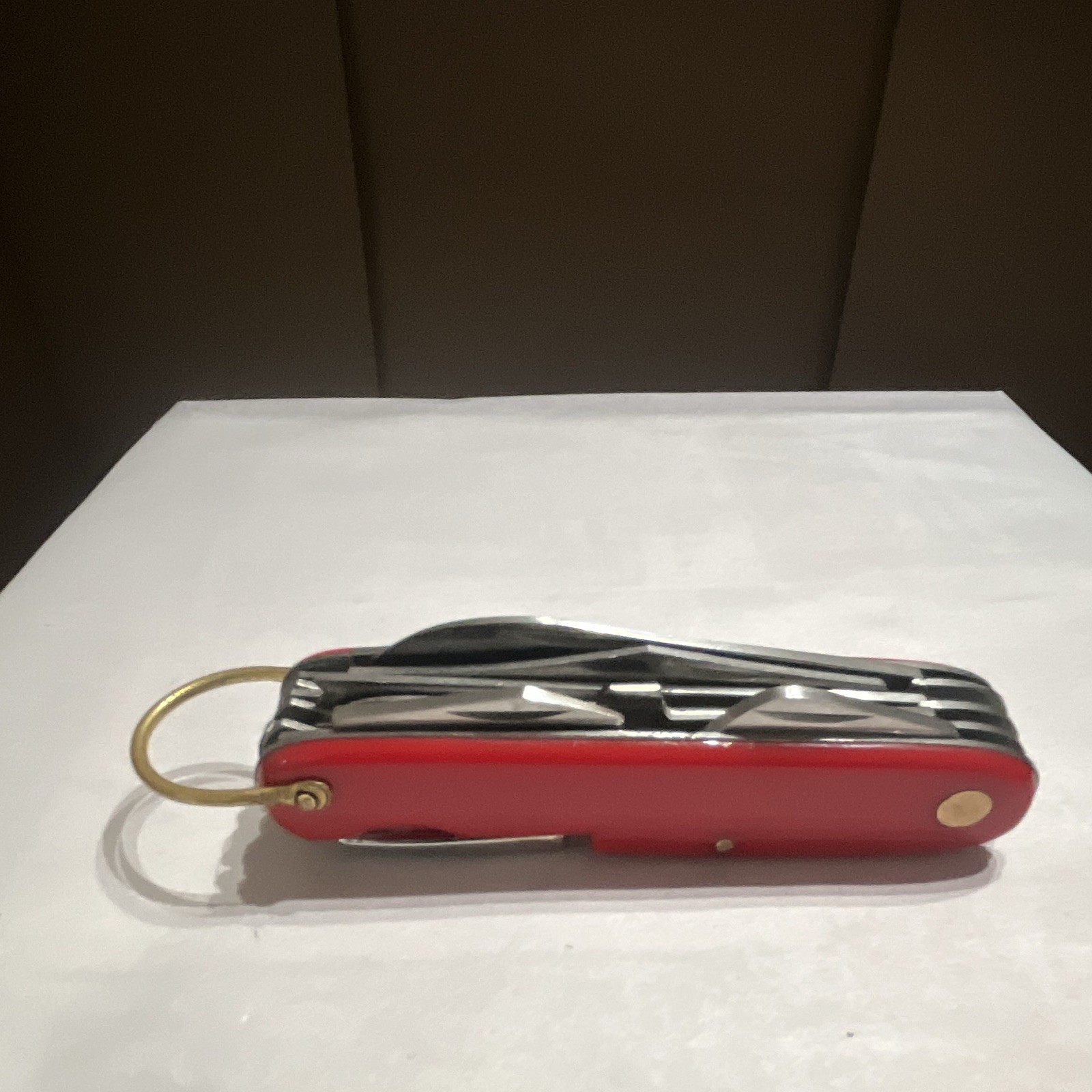 Red Camper 9-in-1 Multi-Tool Pocket Knife 2.75in Part Serrated w/ Scissors