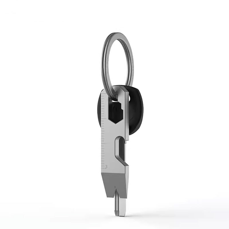 Mini Titanium Alloy Keychain Pry Bar EDC Crowbar Bottle Opener Wrench Multi Tool