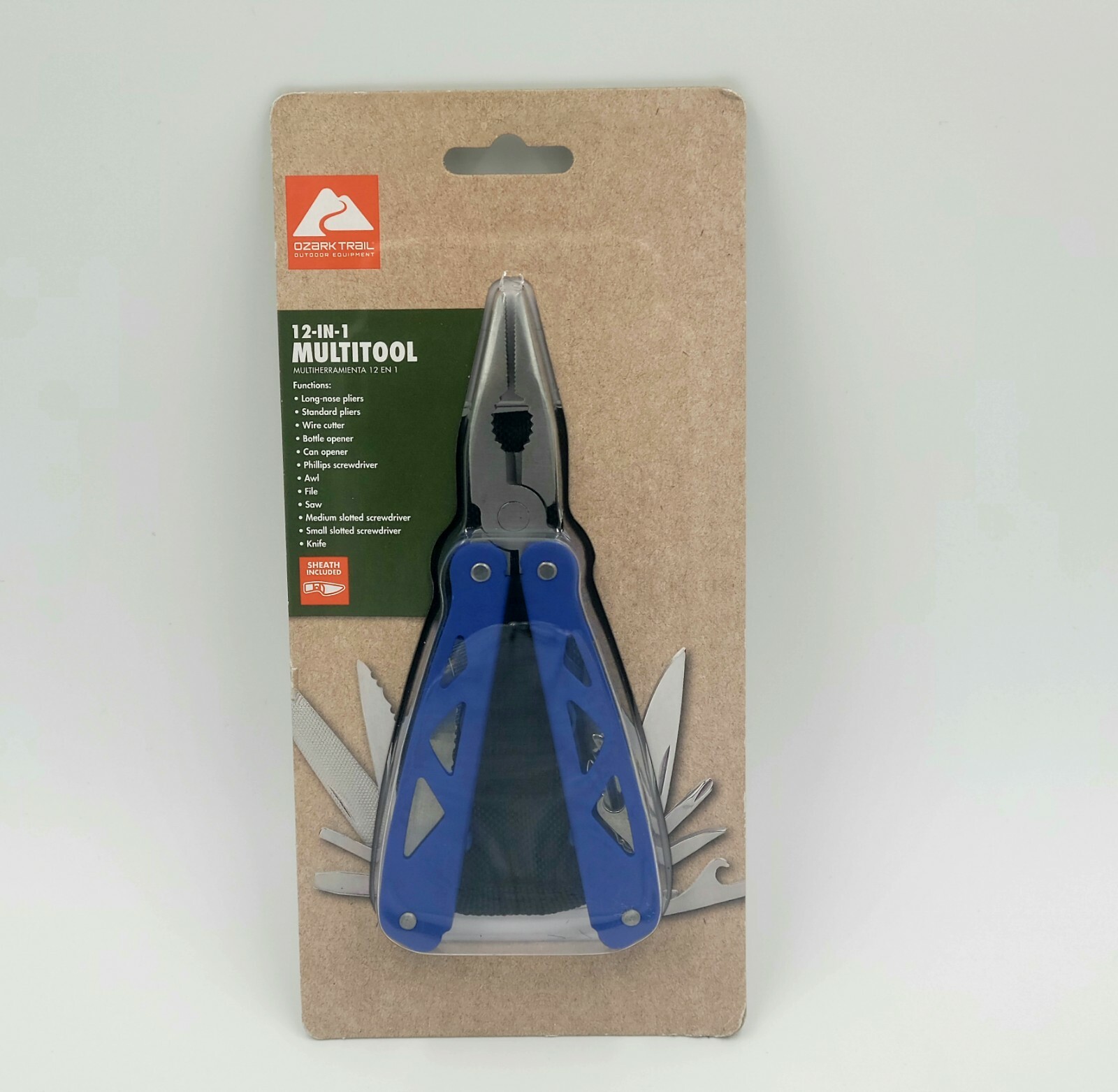 OZARK TRAIL PURPLE / Blue STAINLESS STEEL 12 IN 1 MULTITOOL WITH SHEATH Blue