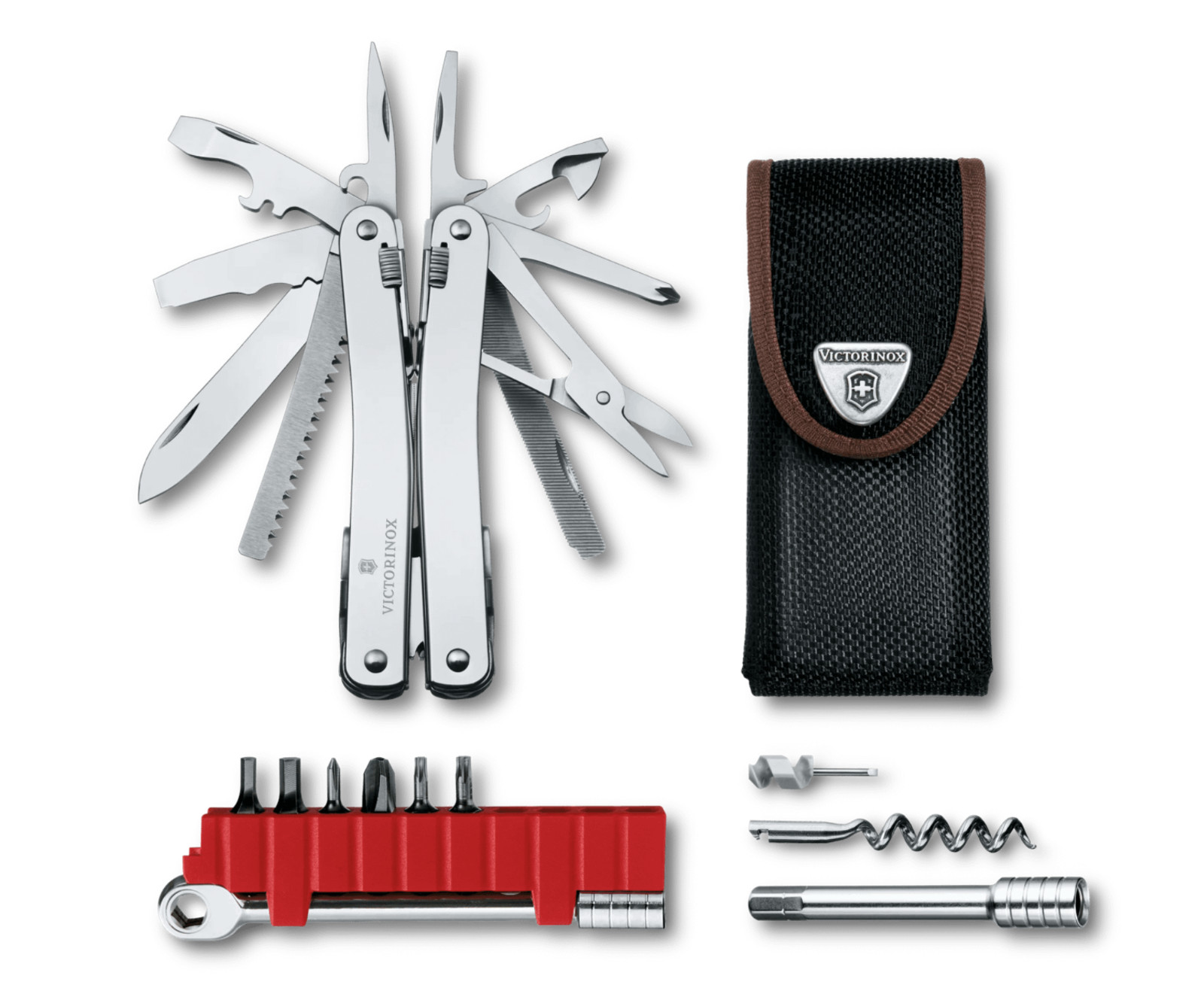 Victorinox Swiss Army Knife, SwissTool Spirit Plus Ratchet & Pouch 3.0236.N NIB