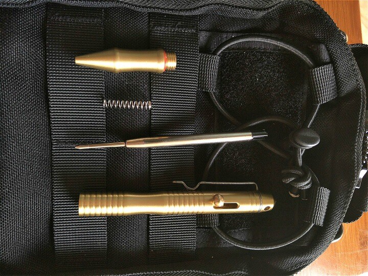 Brass EDC Pocket Pen Bolt Design Ballpoint Pen free 5pcs Refill Outdoor Travel