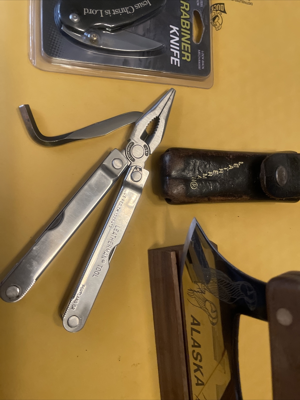 Vintage Leatherman Multi Tool US REG TM 1325473 With Case And Misc Other Items