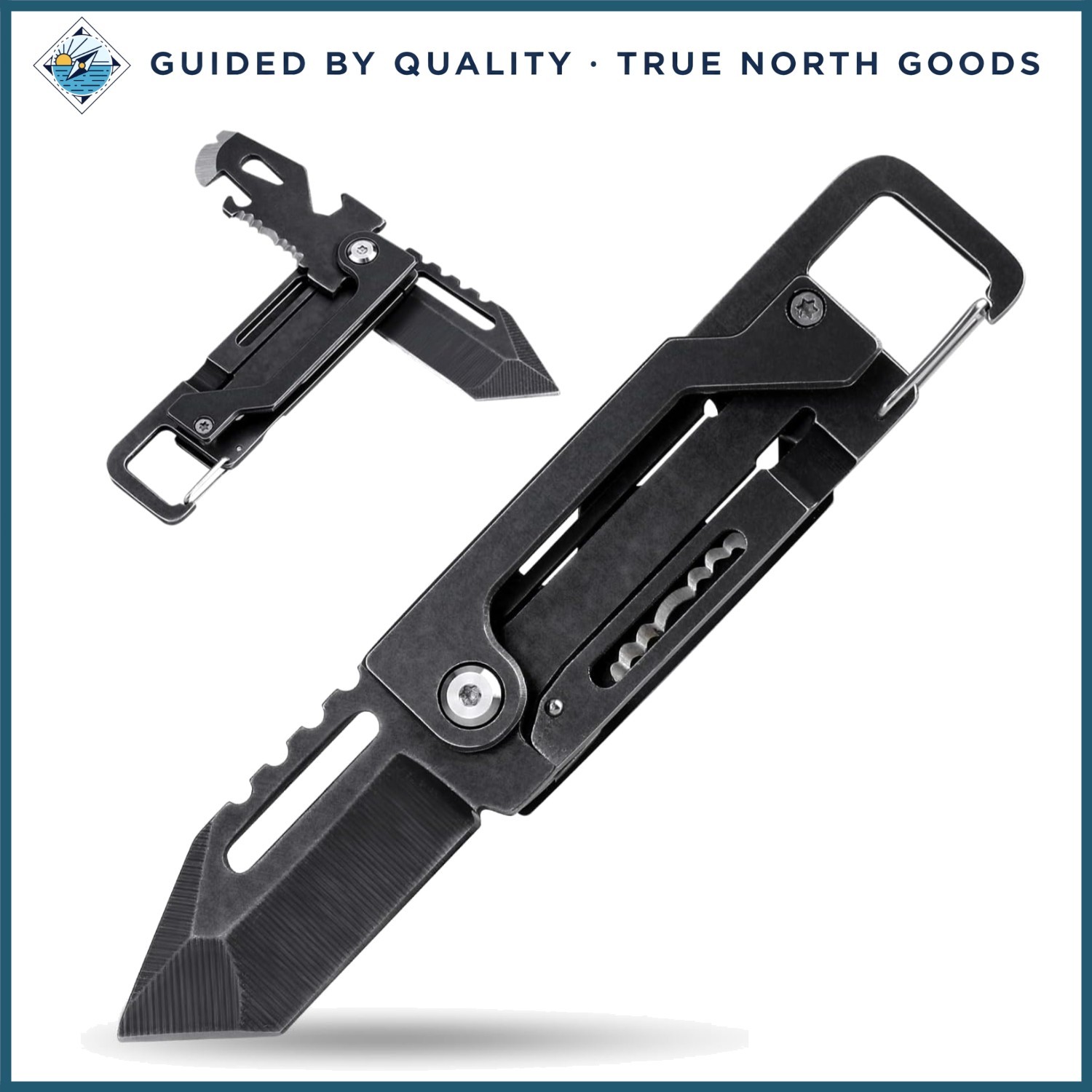 Compact Stainless Steel Keychain Knife with Carabiner Clip for Everyday Carry