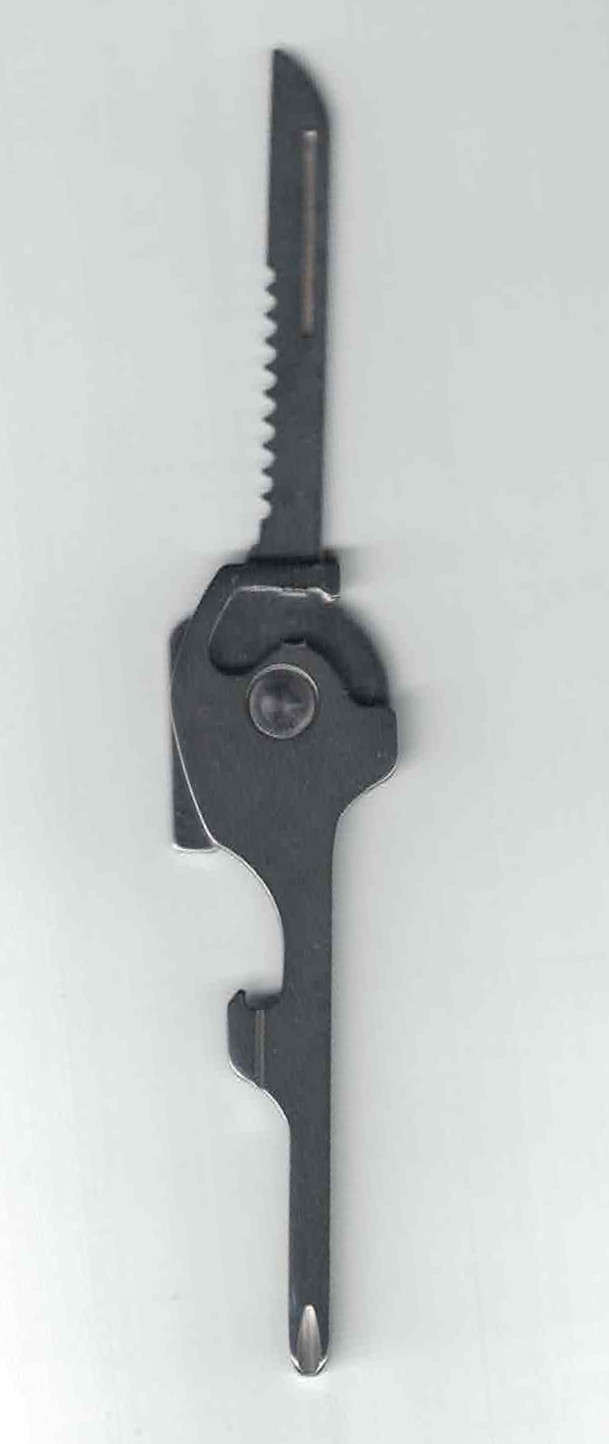 7 tools in 1 Utili-Key Multifunction key sized knife, saw screw Stainless Steel