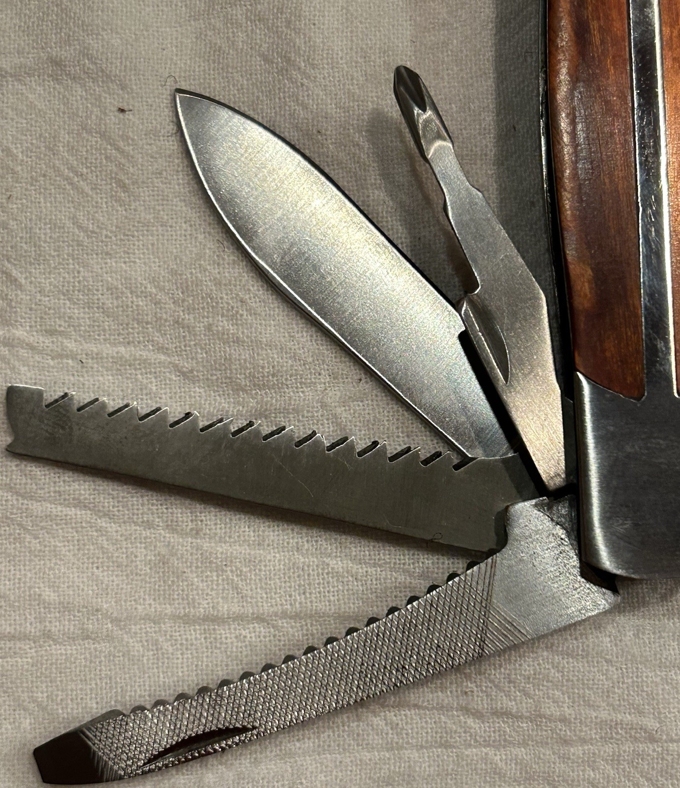 Sheffield Wood Multi Tool Hatchet Axe Screwdriver, saw, etc. Excellent condition