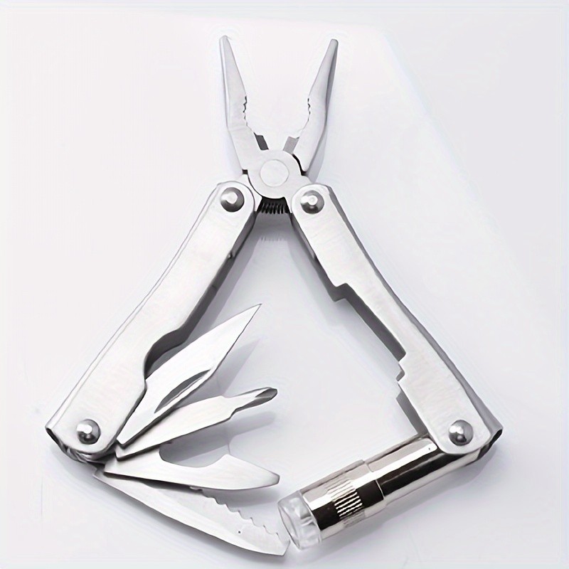 Folding 8-in-1 Outdoor Multi Tool Stainless Steel Pocket Knife Multitool Pliers
