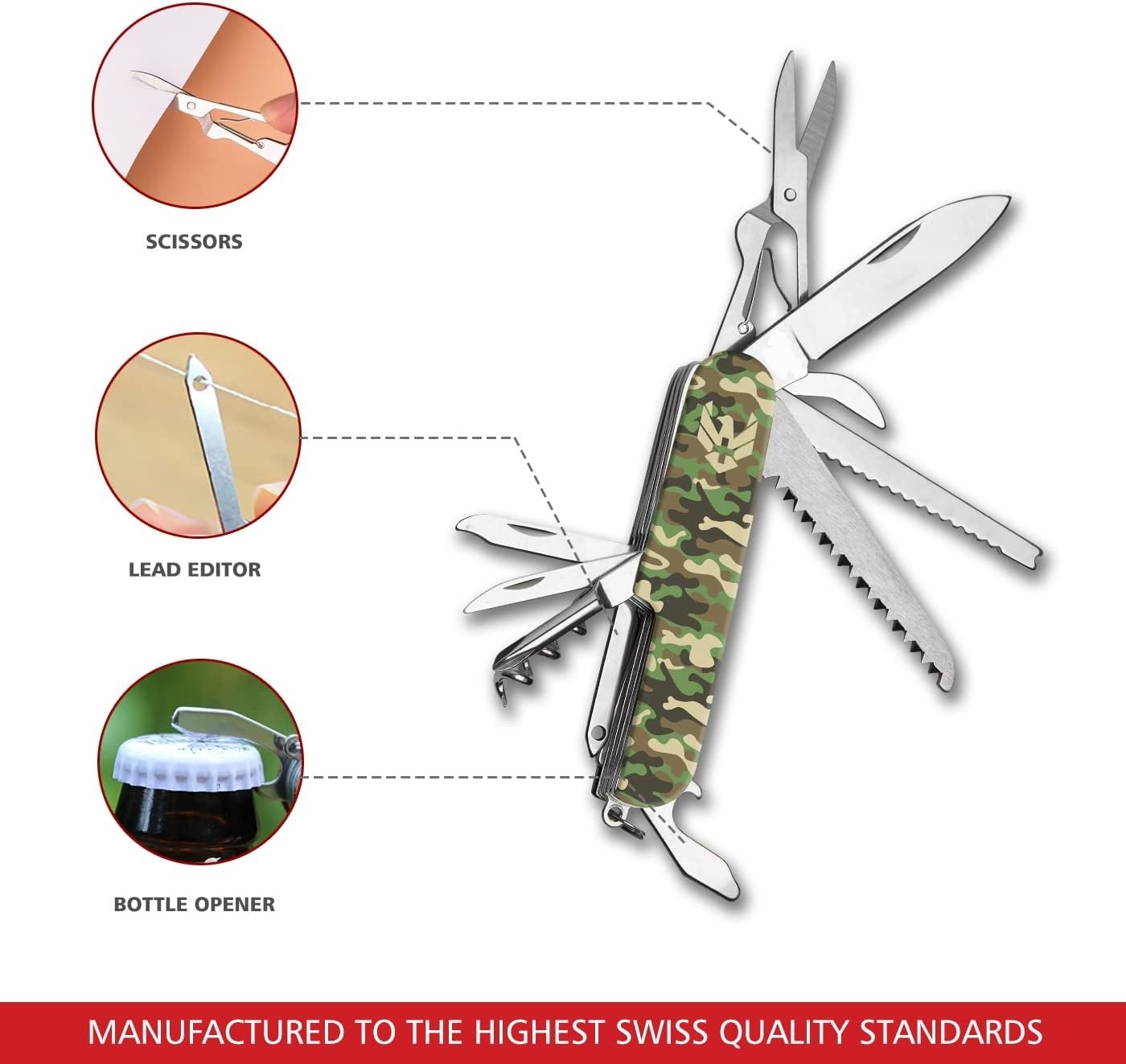 12-in-1 Commando Pocket Tool – Versatile Green Multi-Tool for Outdoors