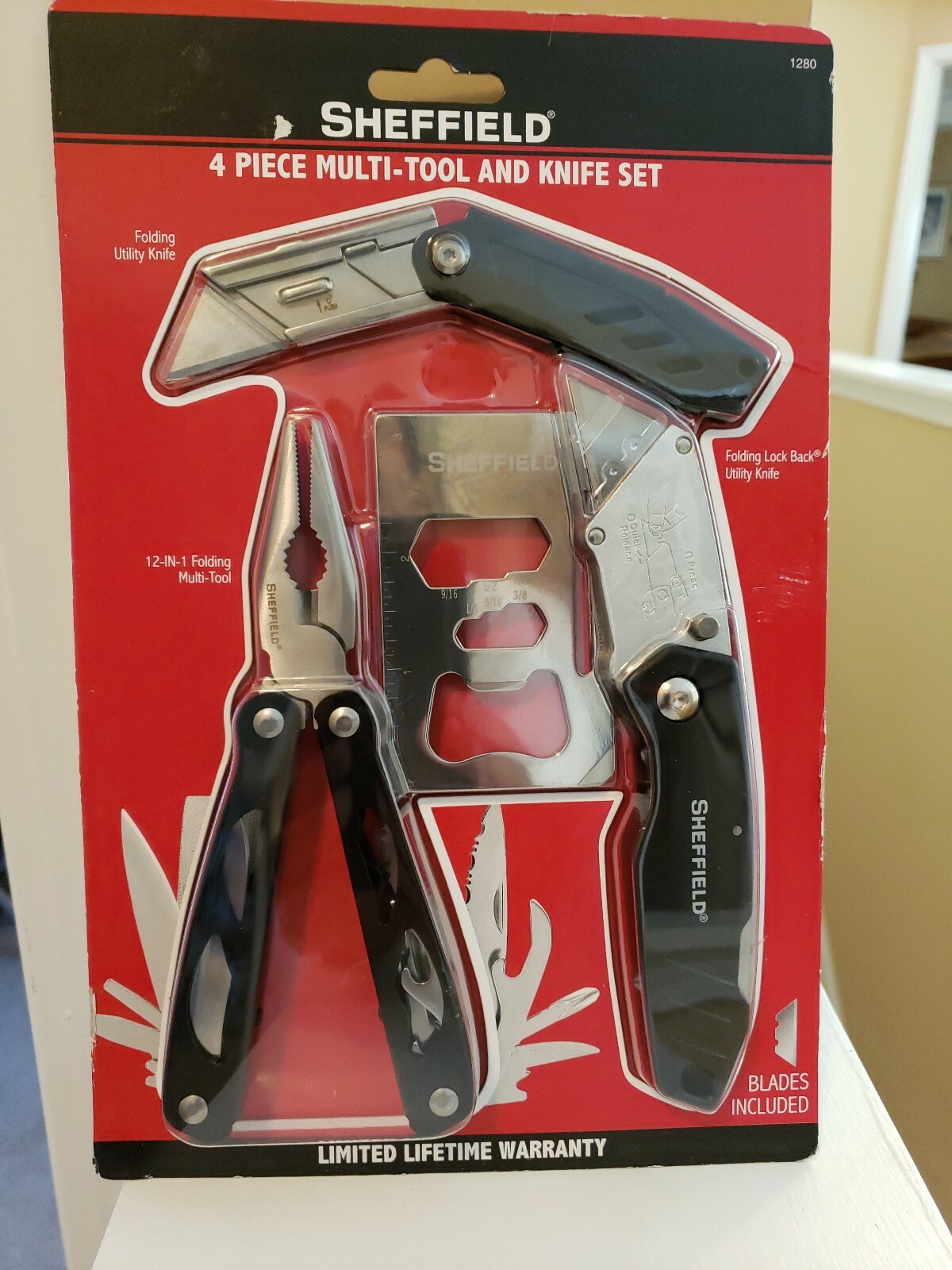 Sheffield 4 Piece Multi-Tool and Knife Set Blades Included Brand New