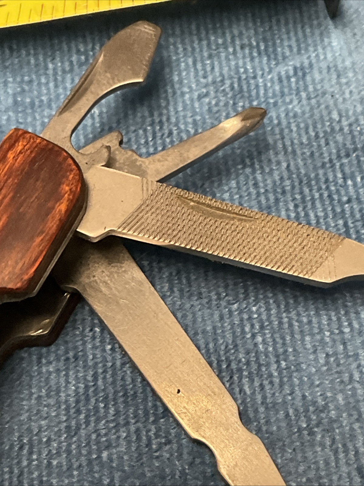 Sheffield 2CR Wood Grain Handle 12 in 1 Multi Tool Knife