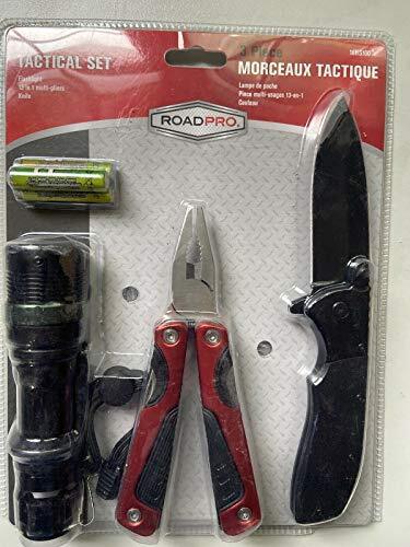 RoadPro 18HS100 MultiTool Pliers Flashlight Pocketknife Tactical Kit Outdoor Use