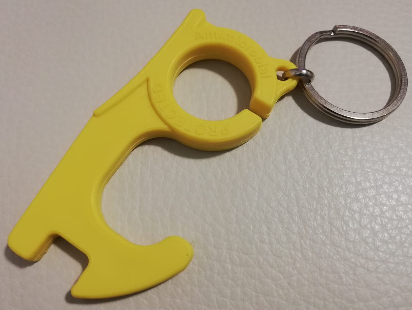 Germ Virus Free NO TOUCH Hands-Free Door Opener Key Chains ABS W/RING (YELLOW)