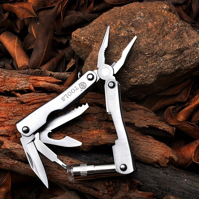Folding 8-in-1 Outdoor Multi Tool Stainless Steel Pocket Knife Multitool Pliers