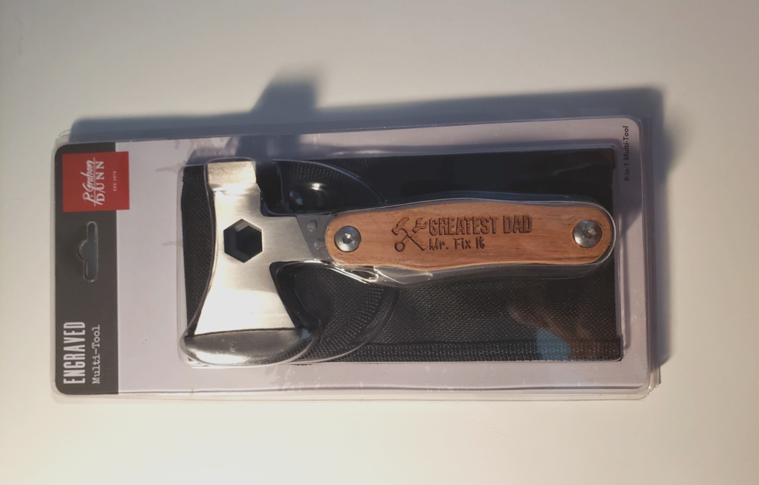 Engraved Mr. Fix It with Hammer & Wrench Multi-tool “Greatest Dad ” Father New