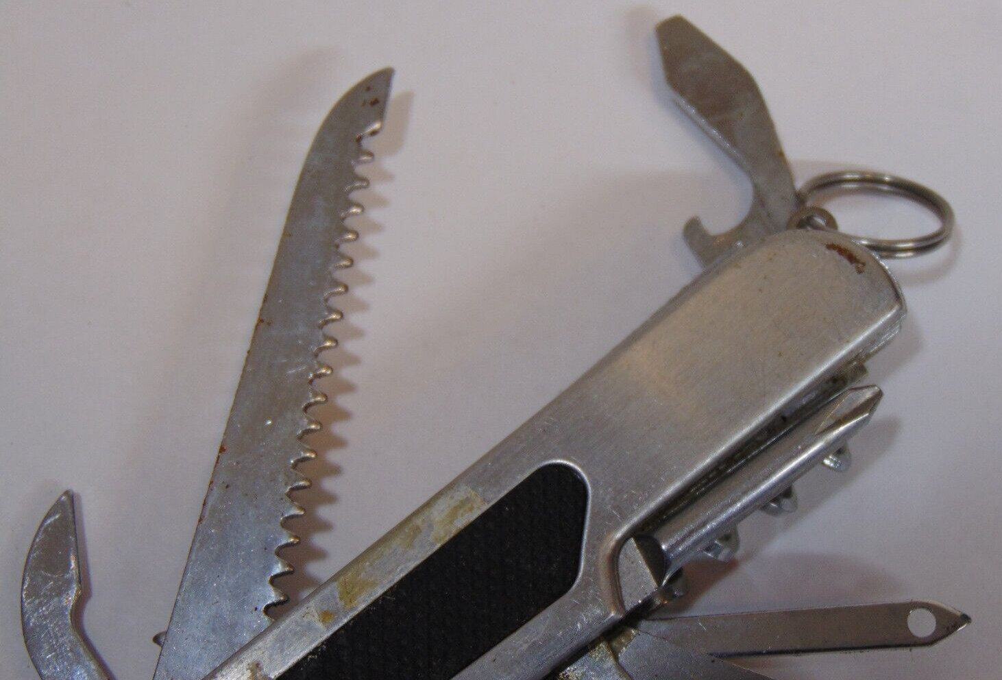 Vintage Multi Tool Pocket Knife Folding Scissors Screw Opener 10 Tools Versatile