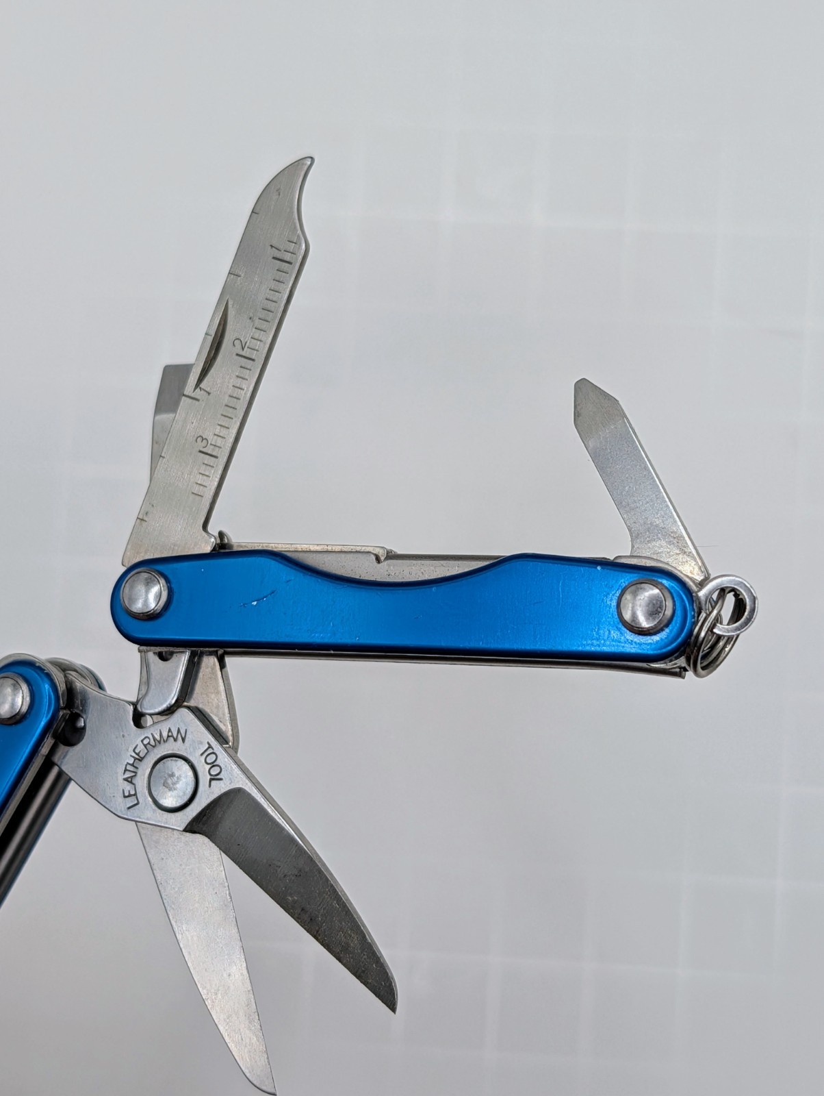 Vintage Leatherman Squirt S4 Multi-Tool, Key Ring, Retired, Blue Anodized