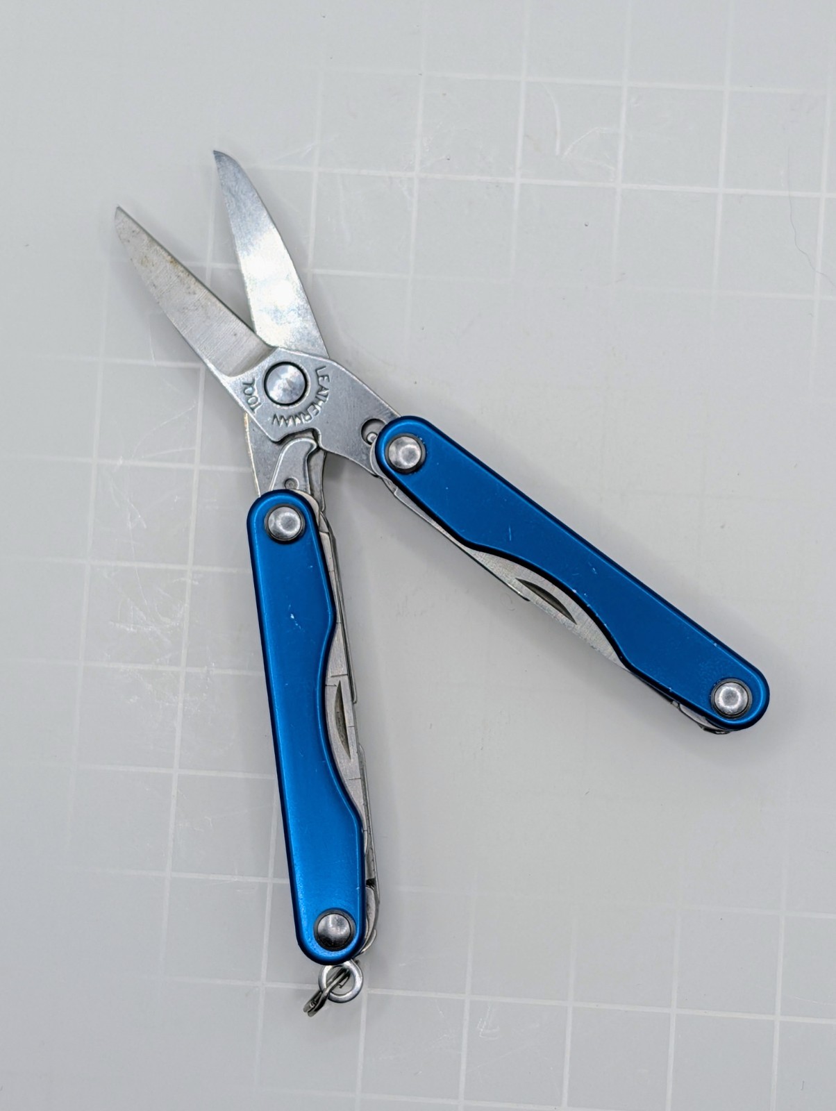 Vintage Leatherman Squirt S4 Multi-Tool, Key Ring, Retired, Blue Anodized