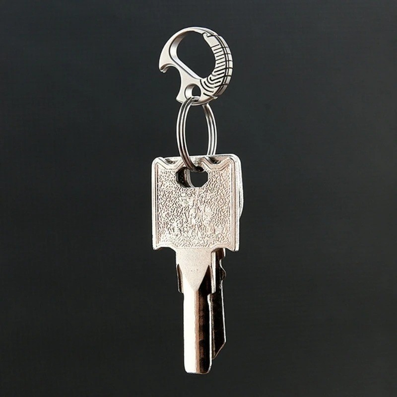 Titanium Carabiner Keychain Quick Release Key Ring Clip Bottle Opener EDC
