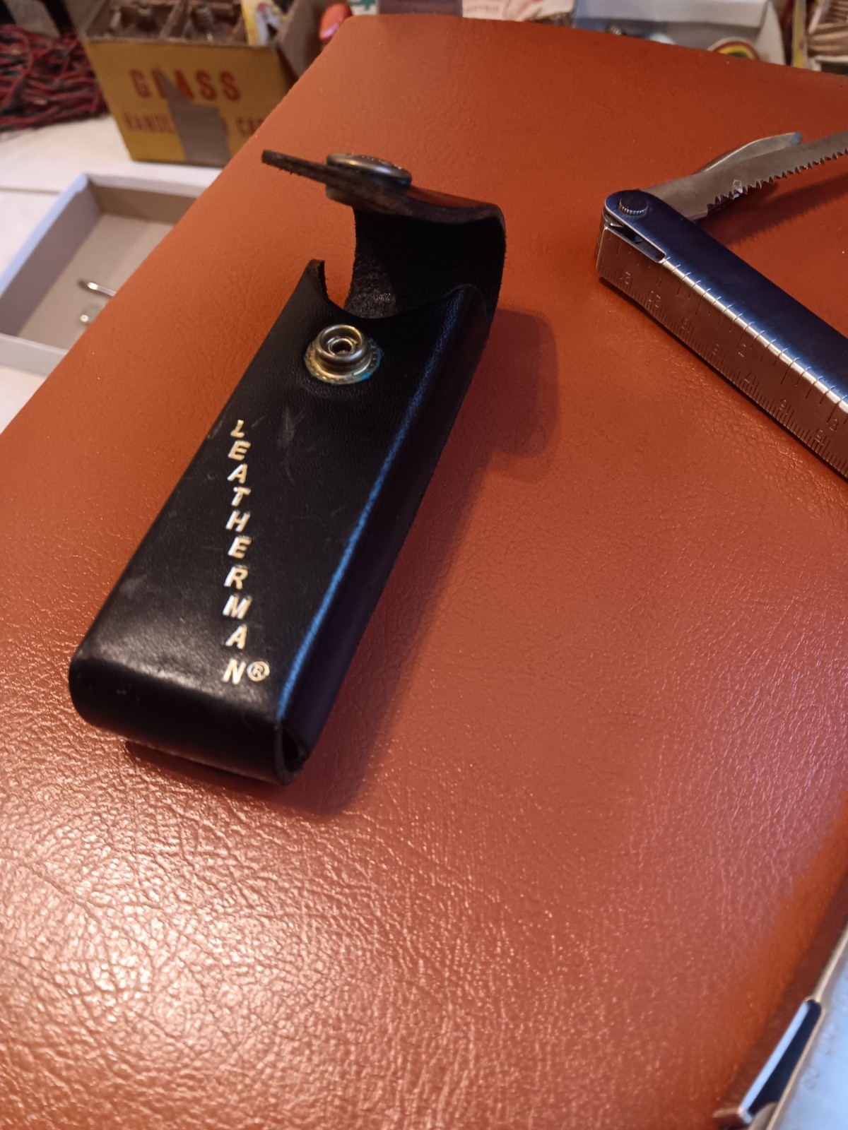 Original Vtg Leatherman Super Tool Pat. Pending w/leather Sheath #0201 CLEAN ++