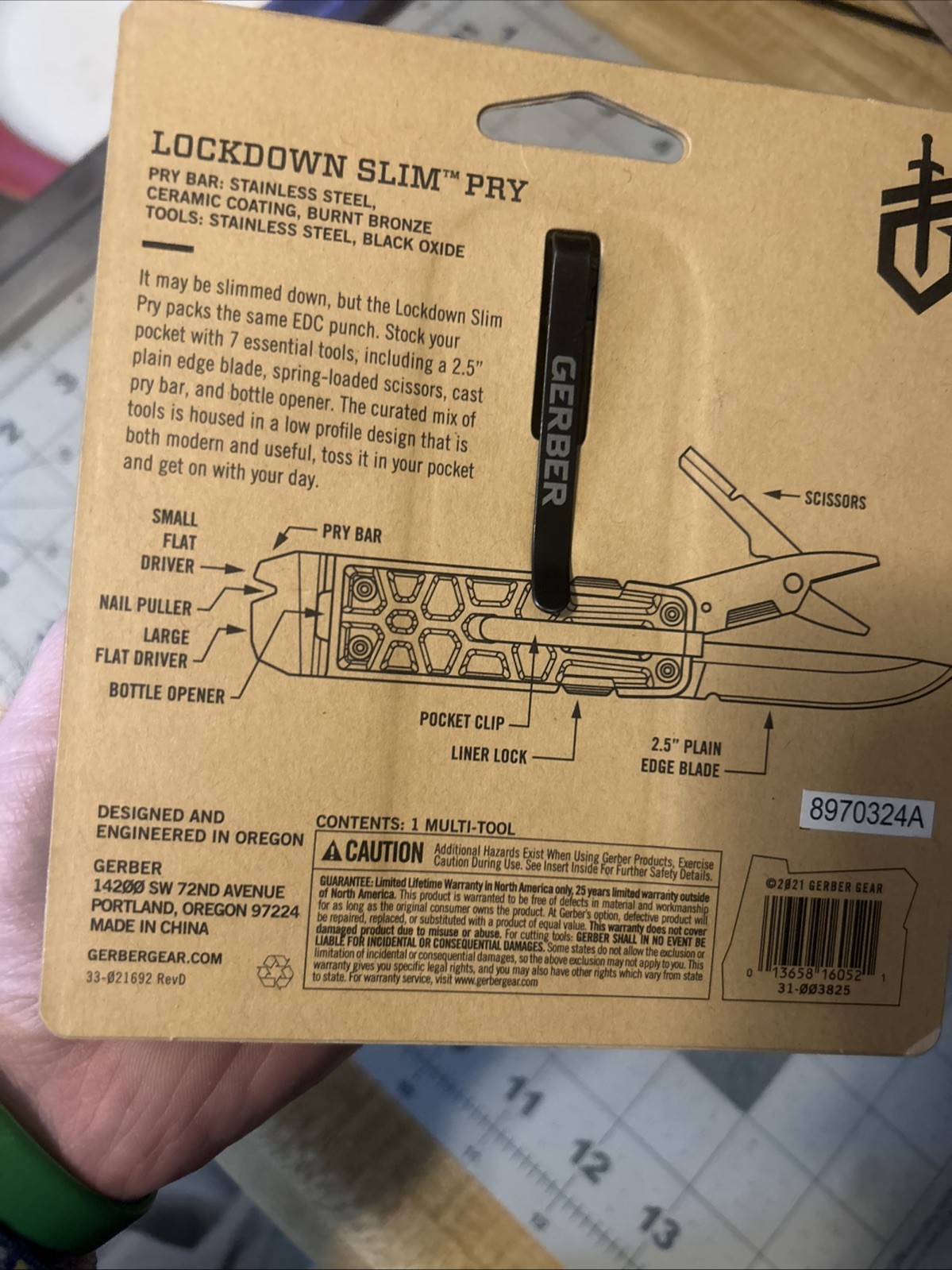 Gerber Lockdown Pry Multi-Tool Stainless Steel Handles EDC Made USA SHIPS FREE