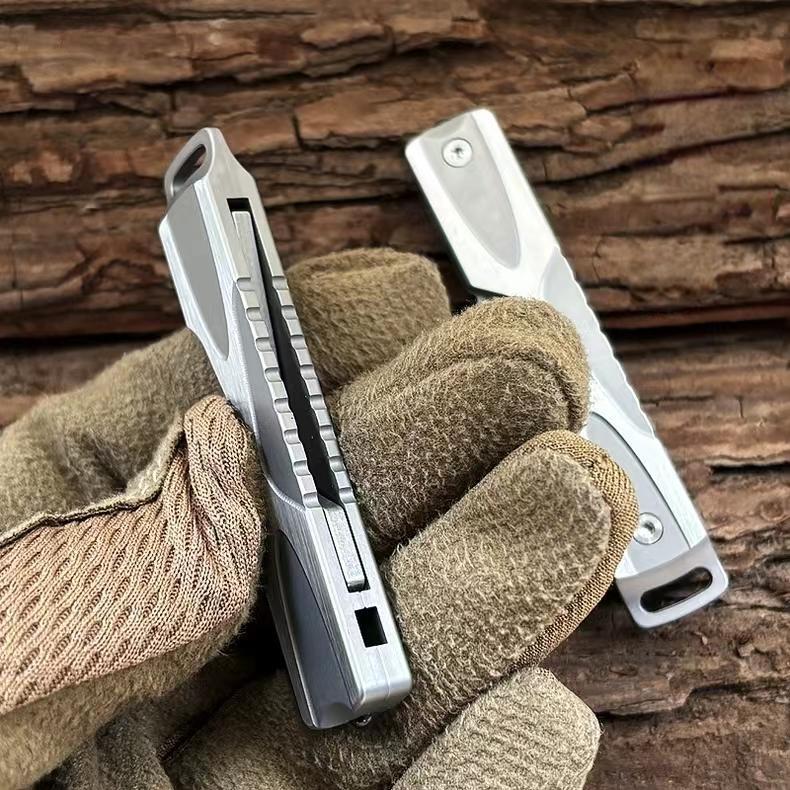 EDC Stainless Steel Bottle Opener Keychain Fidget Decompression Toy Pocket Tool