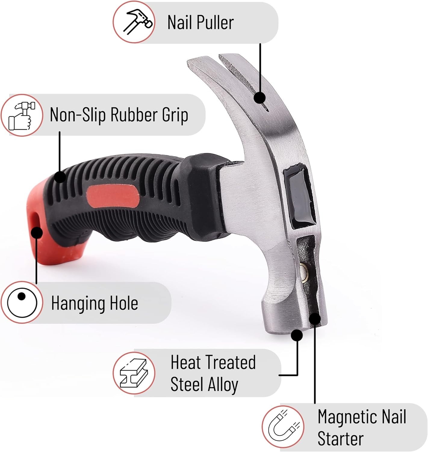 Compact 8oz Stubby Claw Hammer with Non-Slip Grip – Perfect for DIY Projects