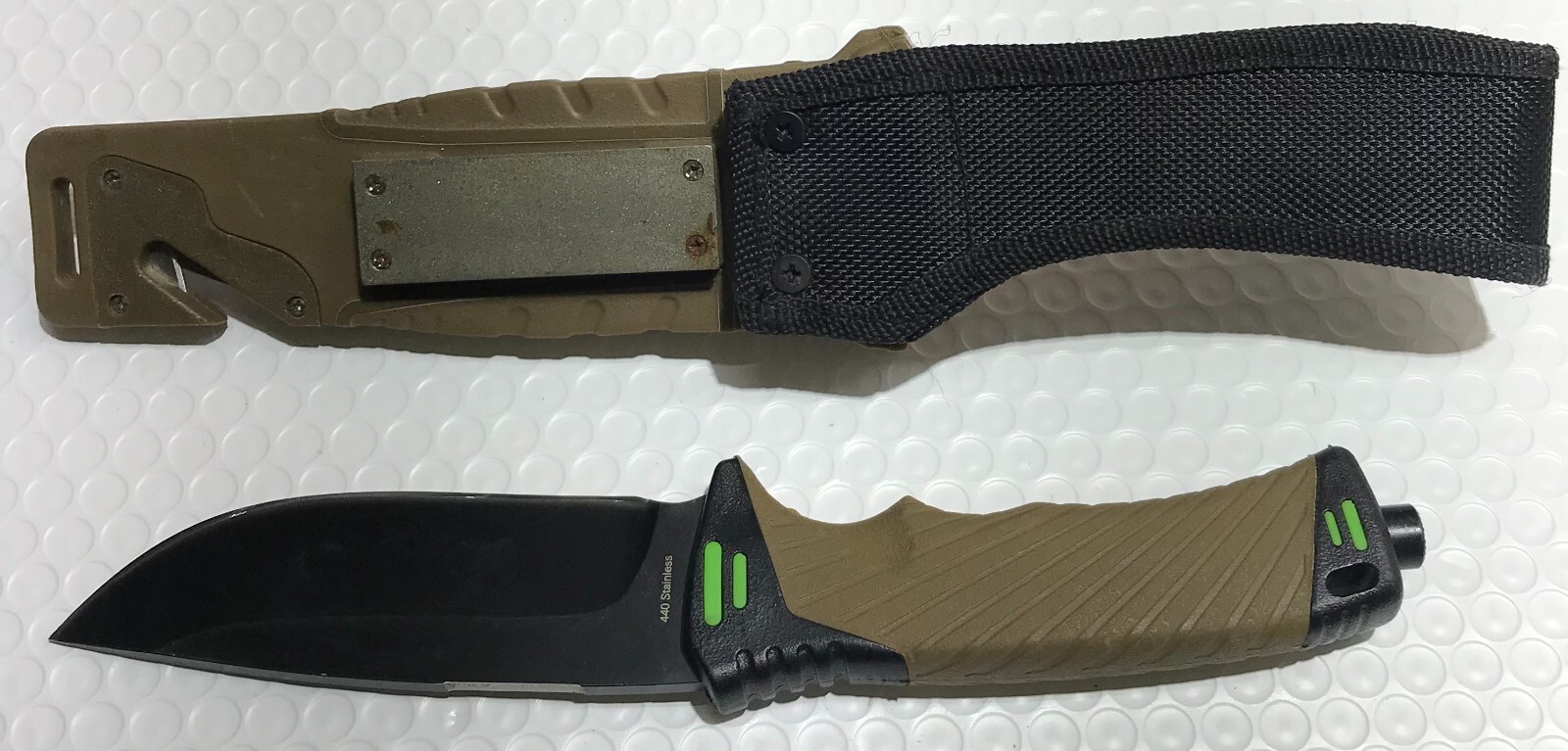 StatGear Surviv-All Hunting Knife – Sheath, Firestarter, Cord Cutter & Sharpener