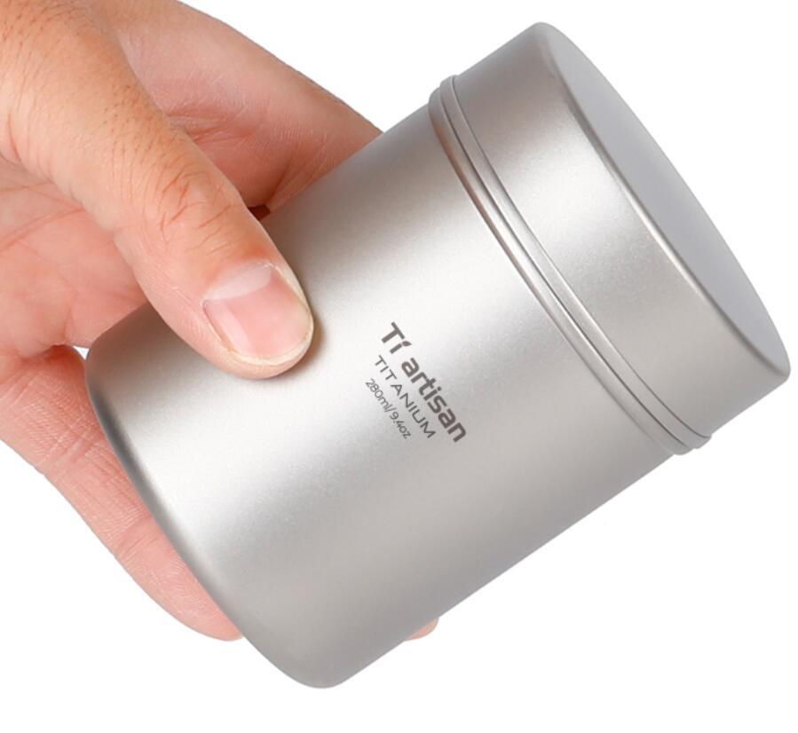 280mL Pure Titanium Storage Box Coffee Tea Cans EDC Portable Container Bottle