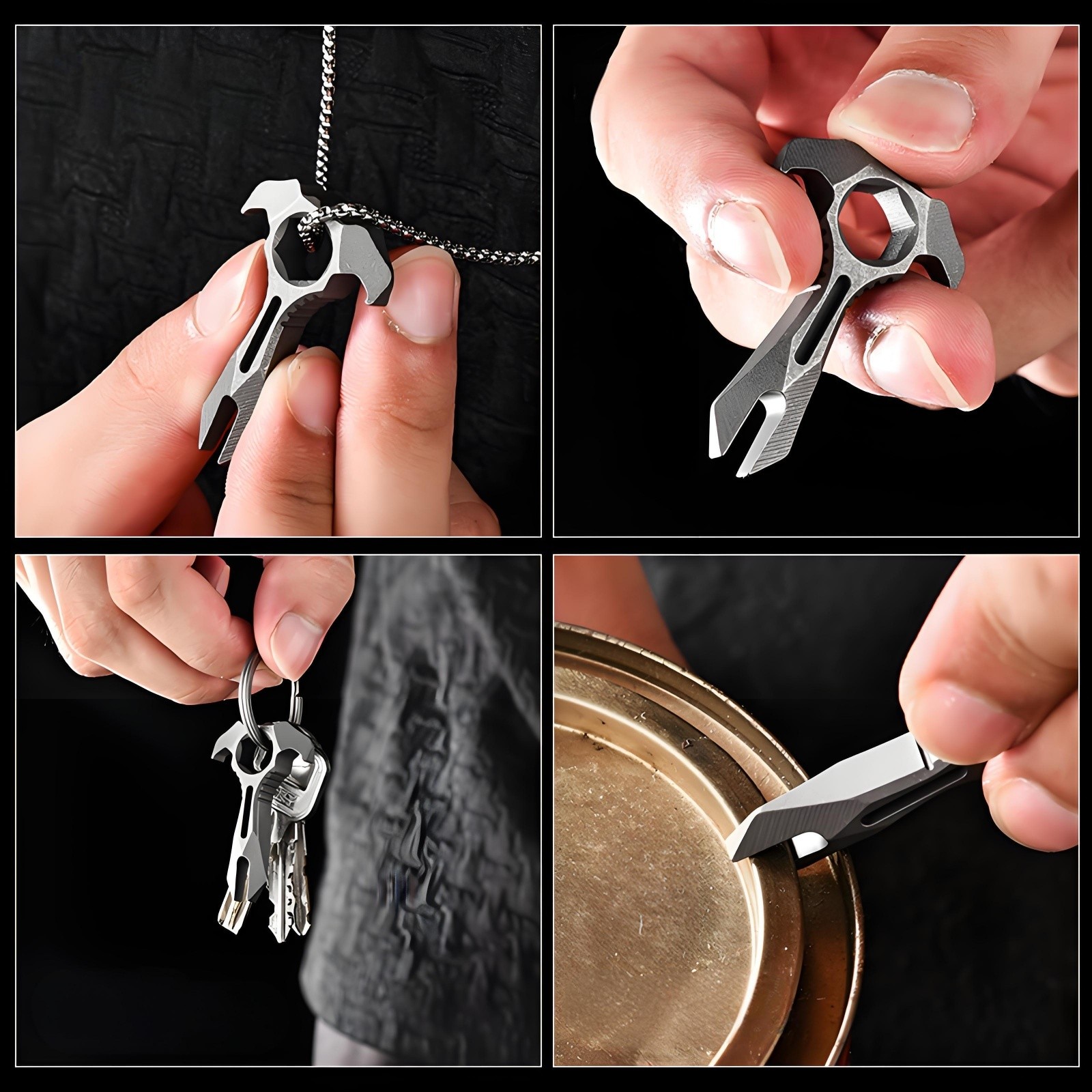 Titanium Alloy EDC Multi Tool Finger Grip Outdoor Survival Pry Bar Bottle Opener