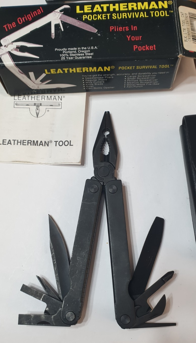 🔥🔥🔥 Leatherman Gen 1 PST BO Black Retired Very Rare Mint Not Used
