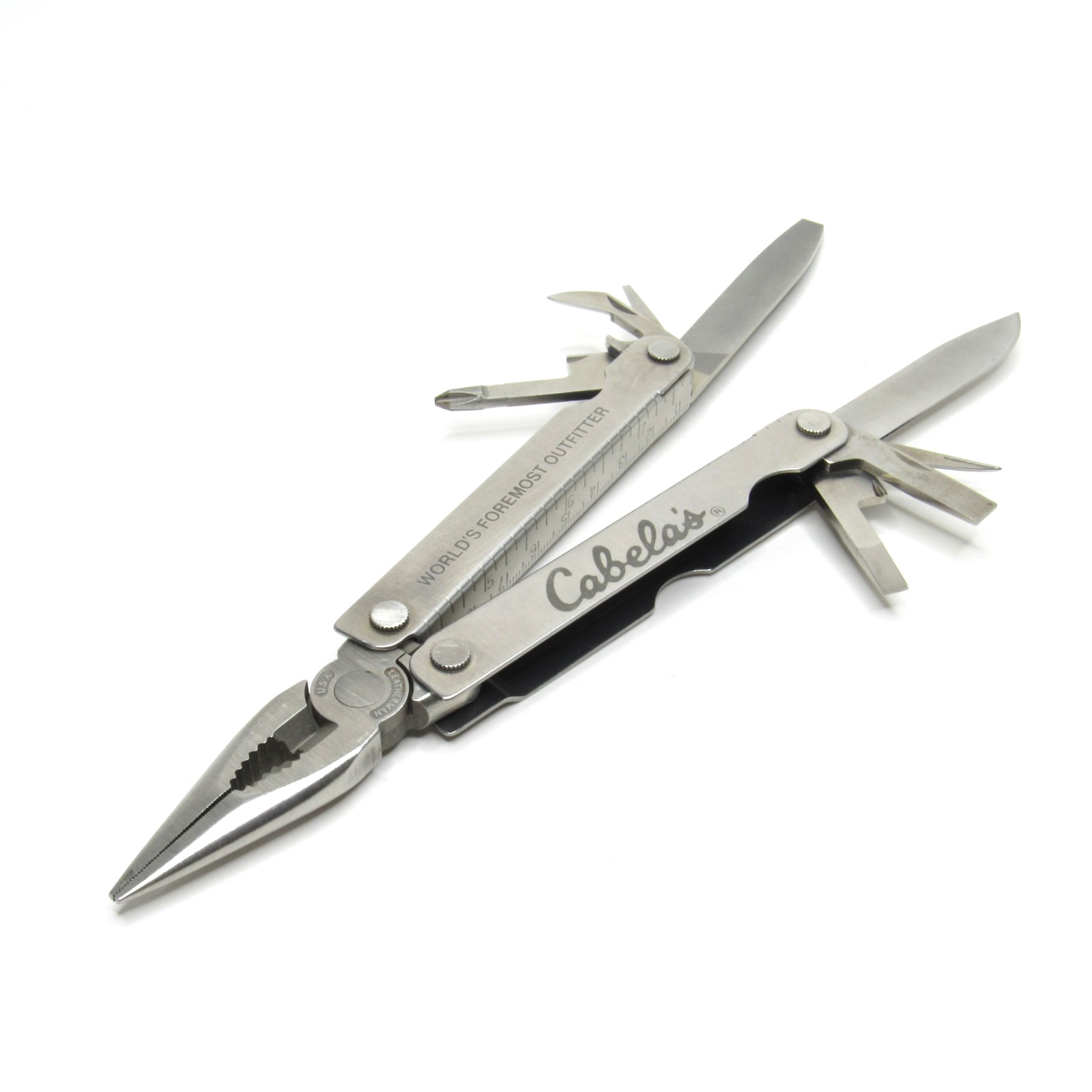 Leatherman Multi Tool w/ Leather Case Cabela’s Portland OR 09/96 Stamp Vintage