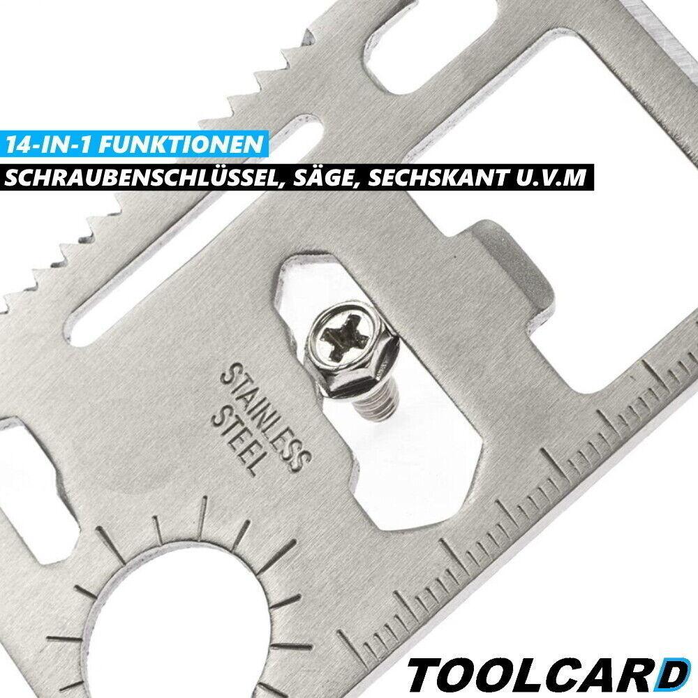 TOOLCARD Multitool Credit Card Knife Saw Opener Check Card Tool 14in1