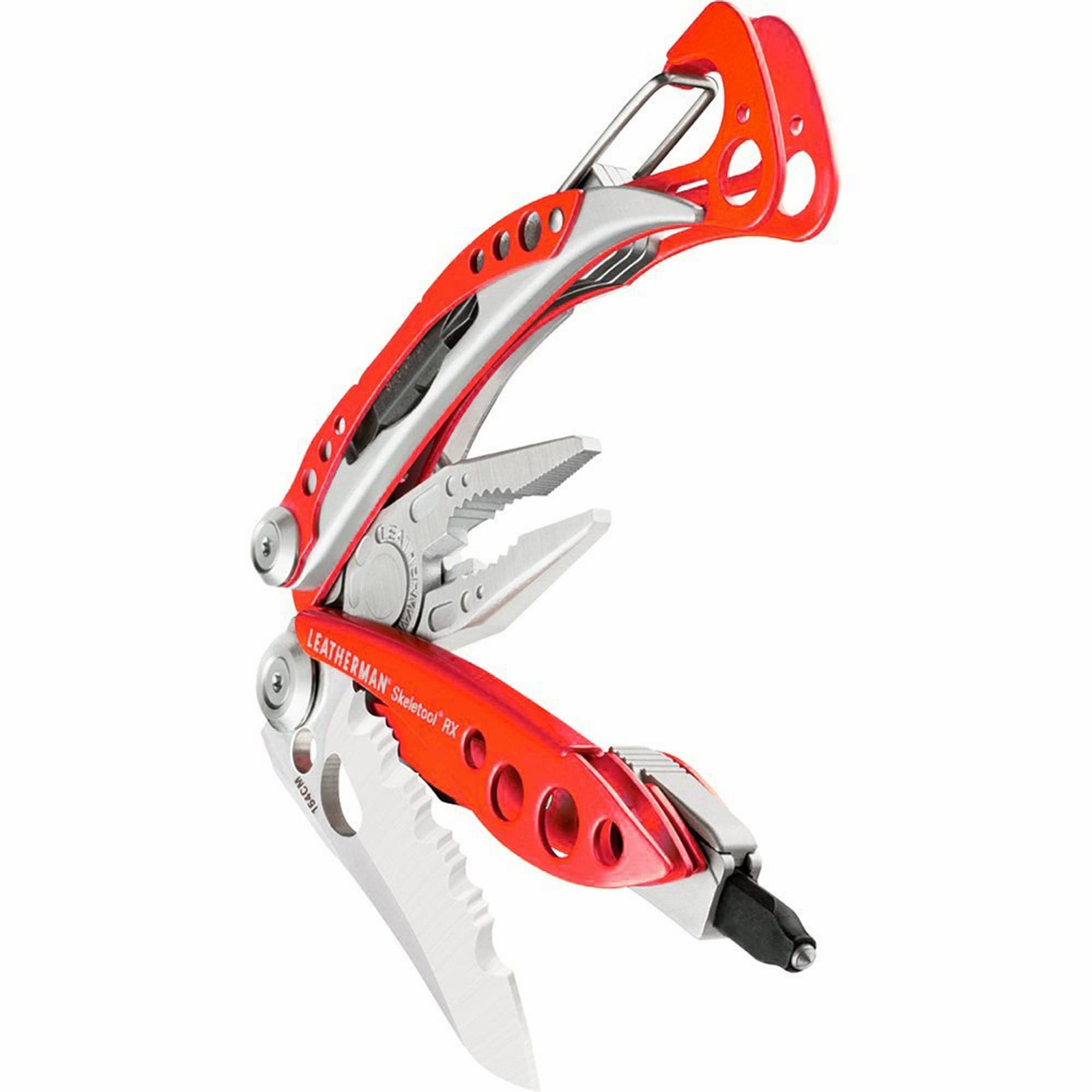 Skeletool RX Multitool with Serrated Knife and Glass Breaker, Red