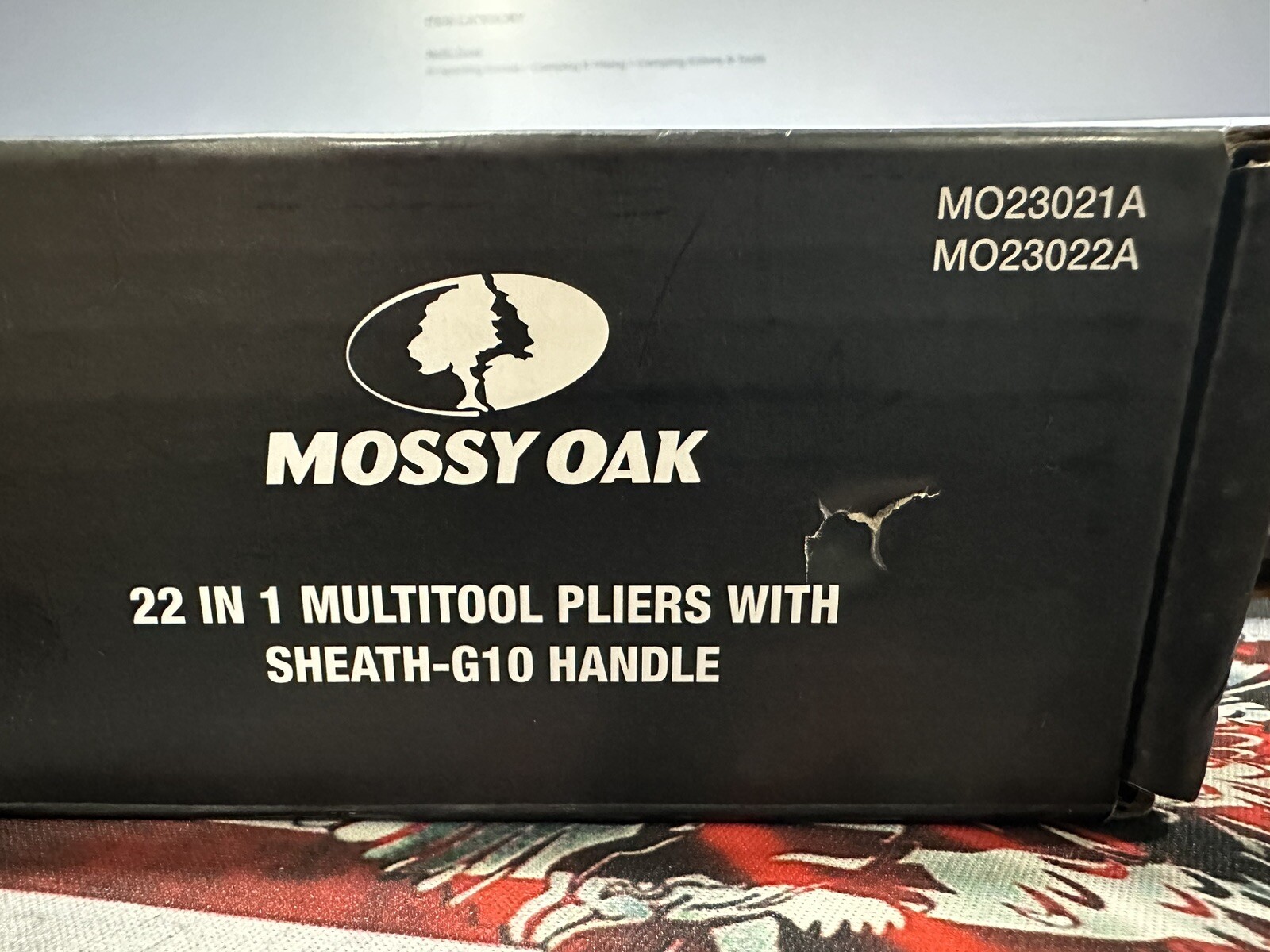 MOSSY OAK 22 IN 1 MULTITOOL PLIERS WITH SHEATH -G10 HANDLE MO23021SA- MO23022A